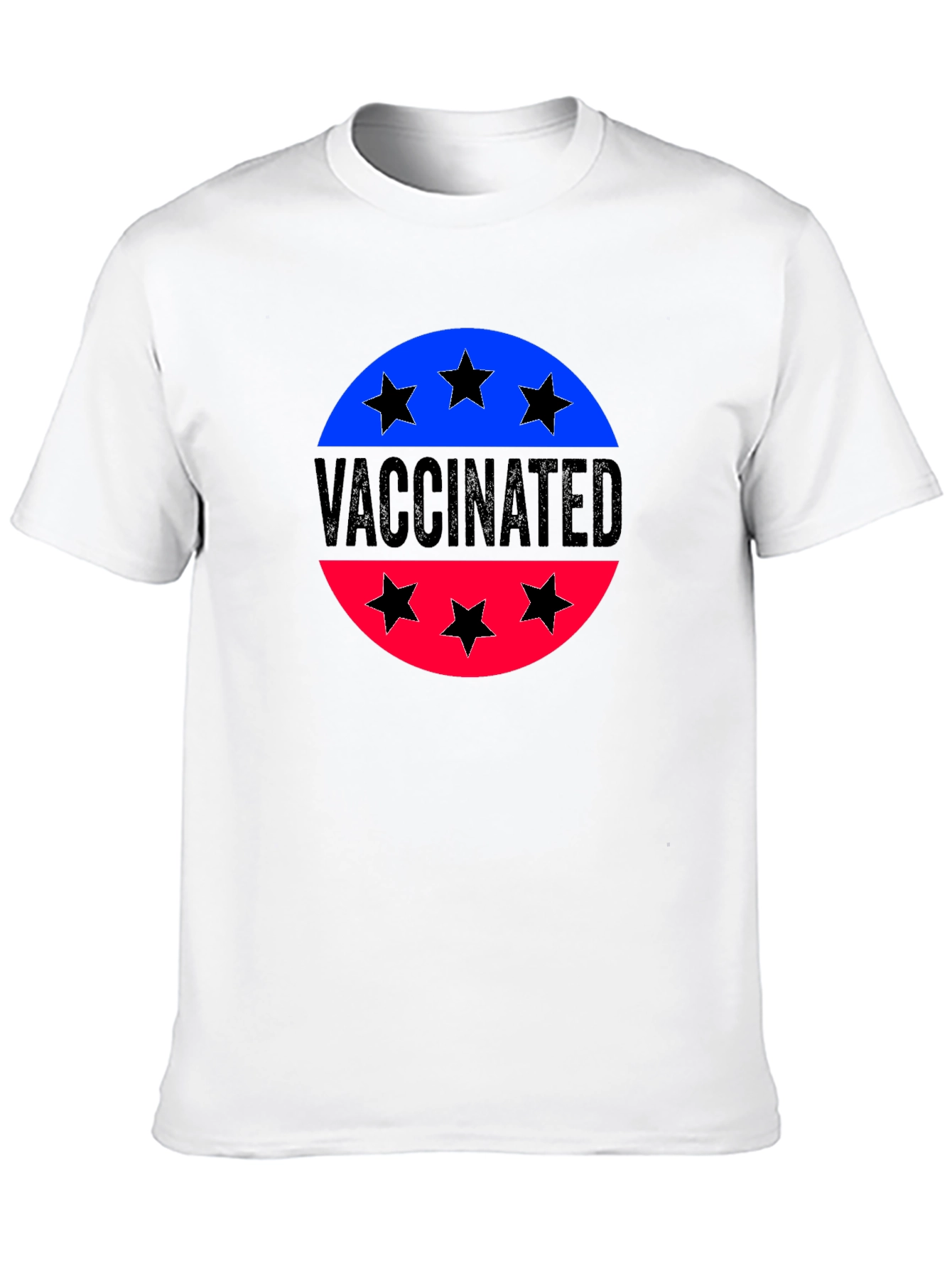 Vaccinated Patriotic Tee - Black Cotton Shirt