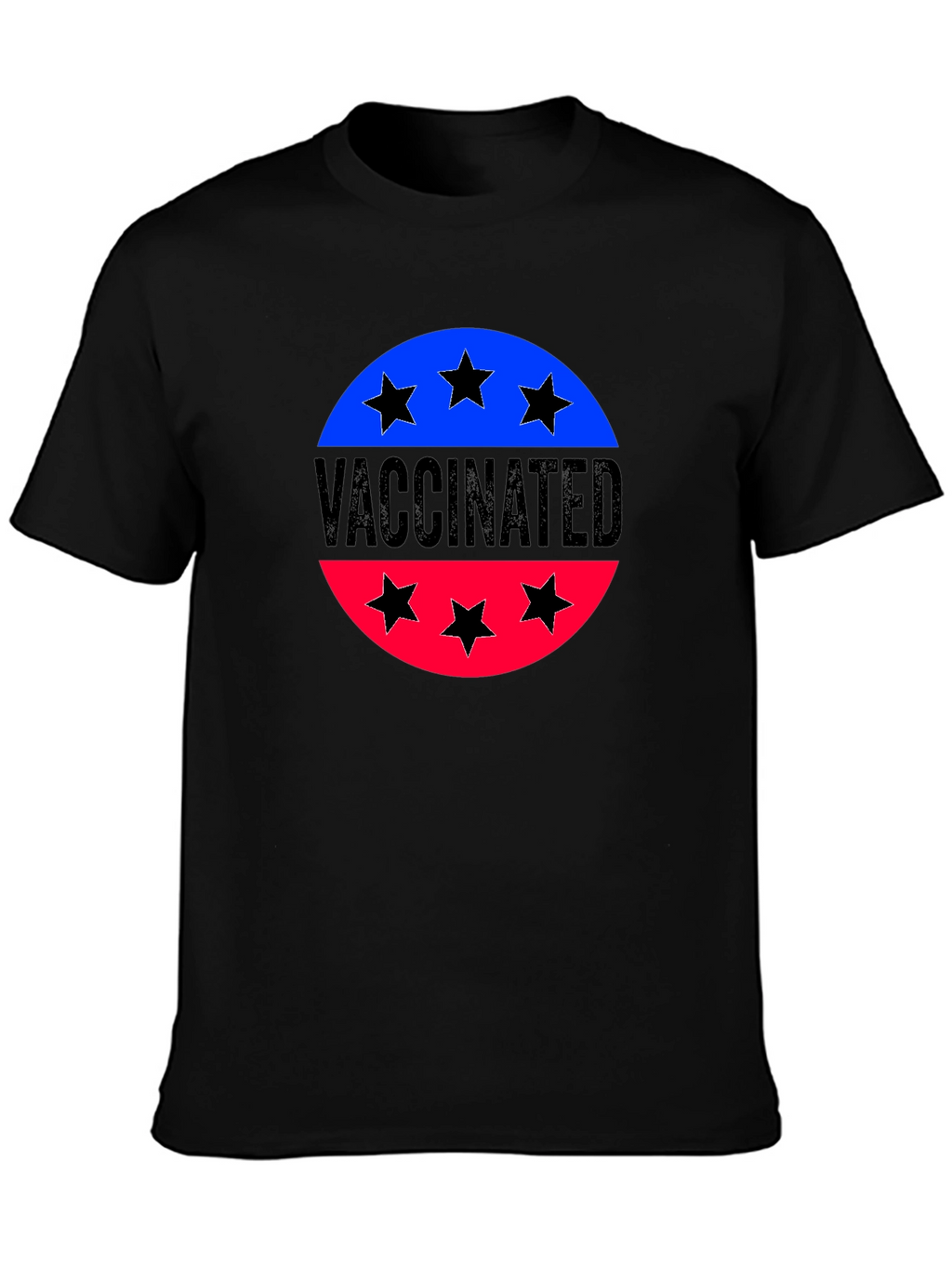 Vaccinated Patriotic Tee - Black Cotton Shirt