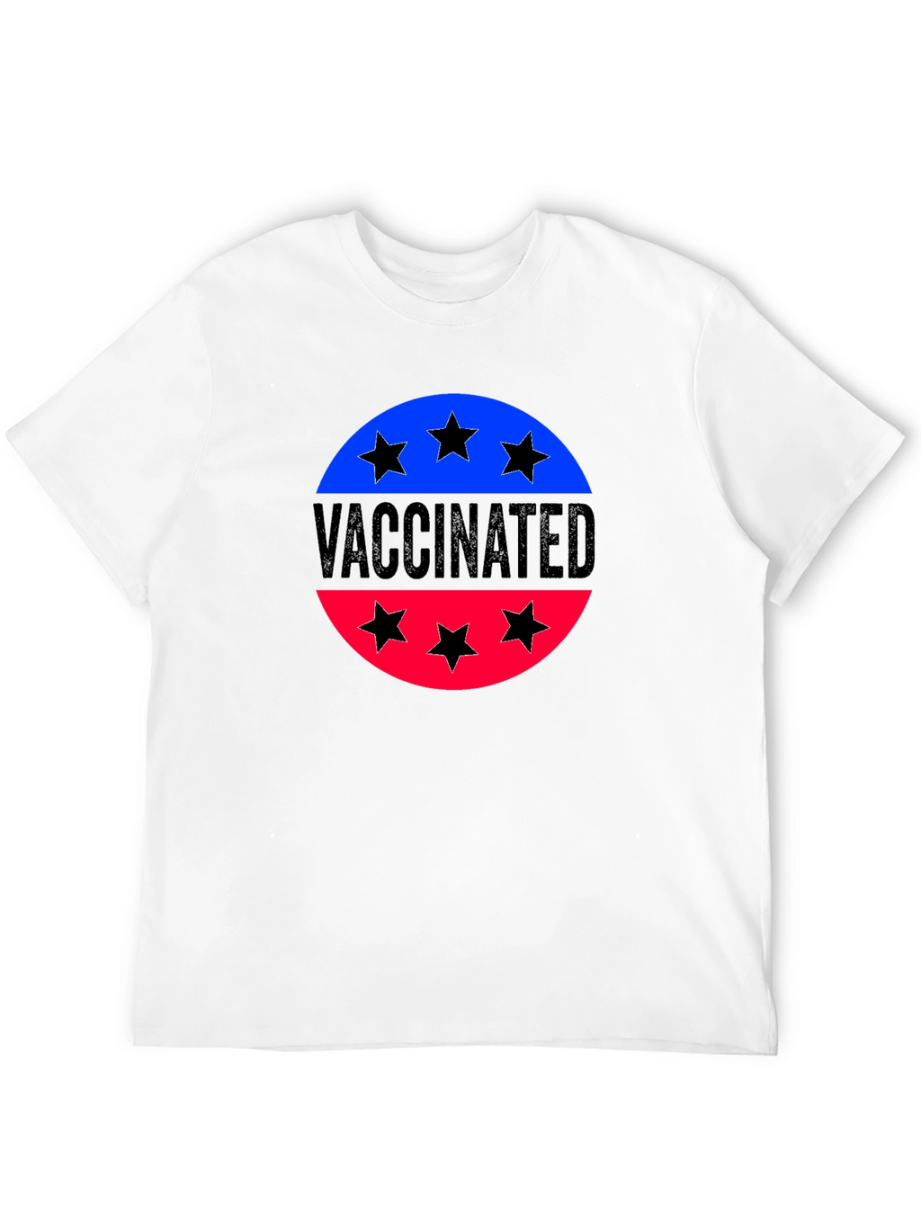 Vaccinated Patriotic Tee - Black Cotton Shirt