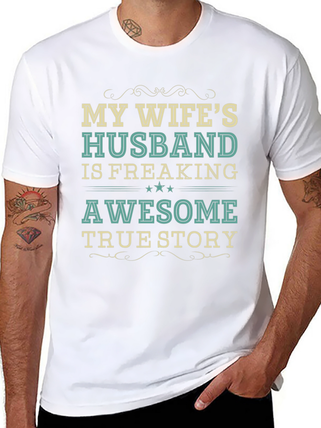 My Wifes Husband Awesome Funny Novelty T-Shirt