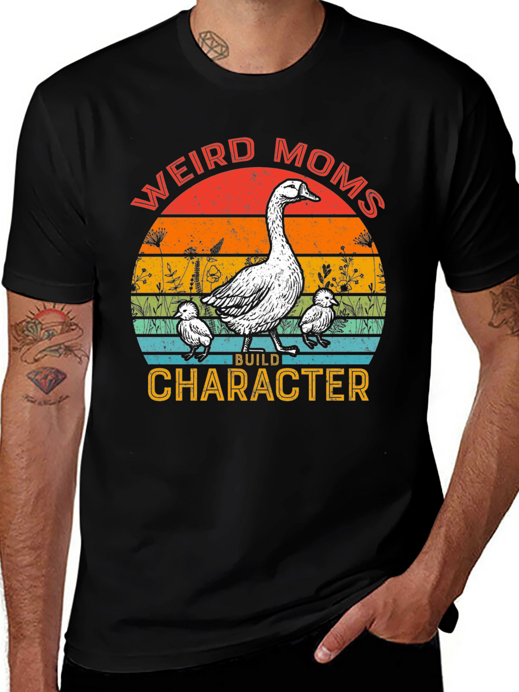 Weird Moms Build Character Goose T-Shirt