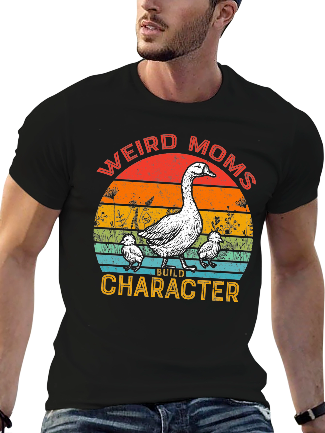 Weird Moms Build Character Goose T-Shirt