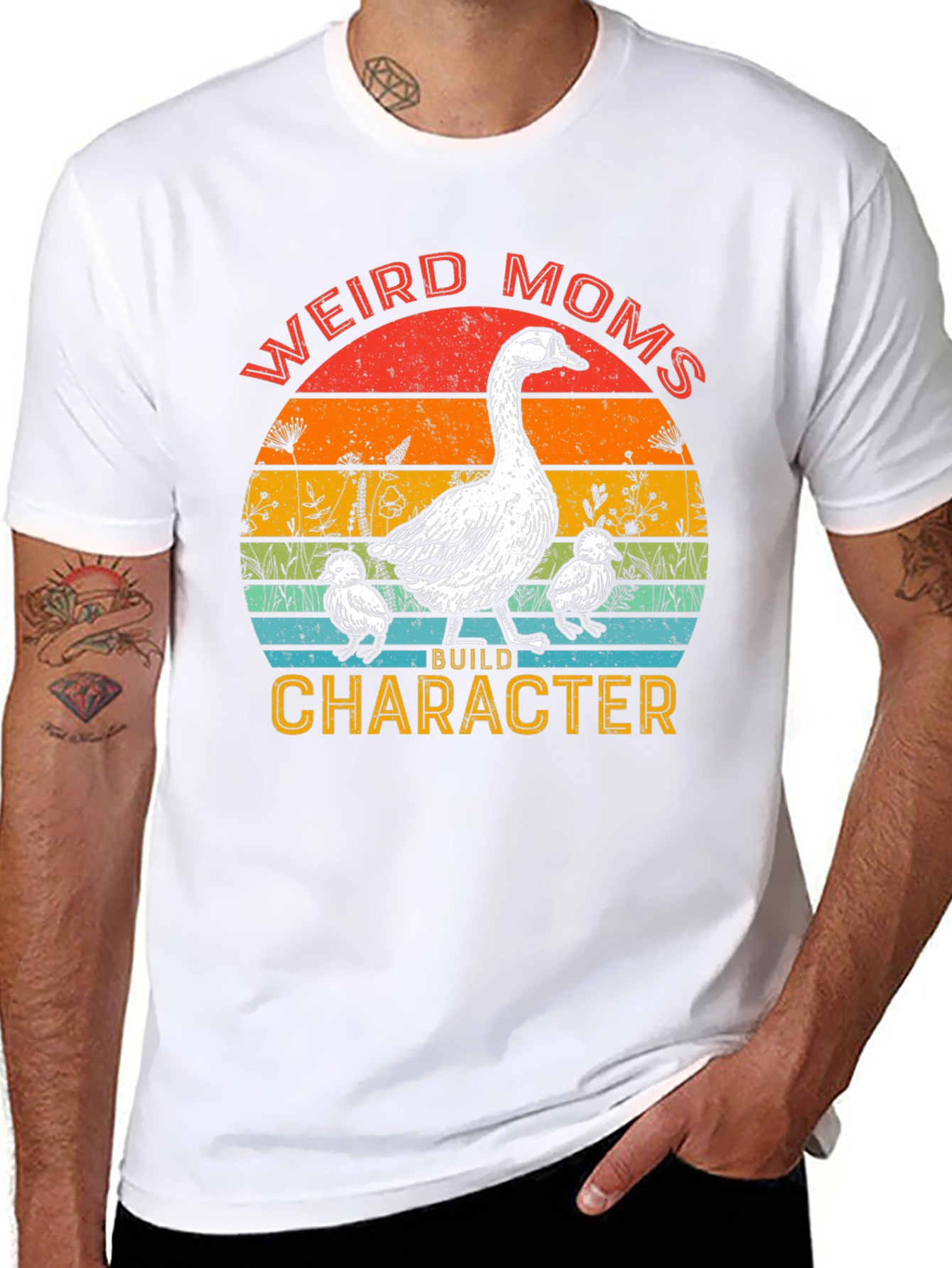 Weird Moms Build Character Goose T-Shirt