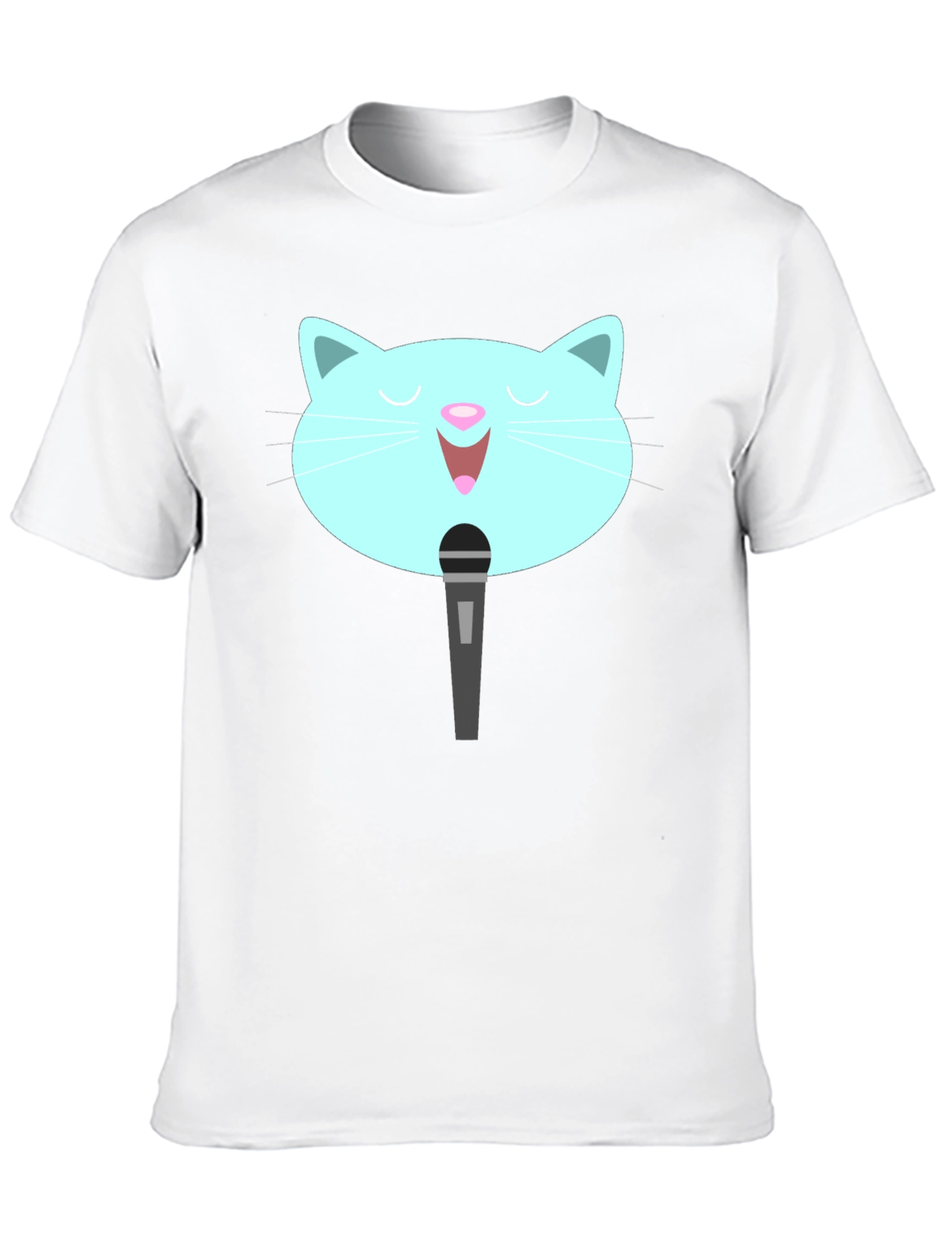 Singing Cat Graphic Black T-Shirt