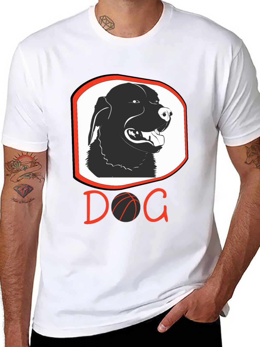 Dog Basketball Graphic T-Shirt