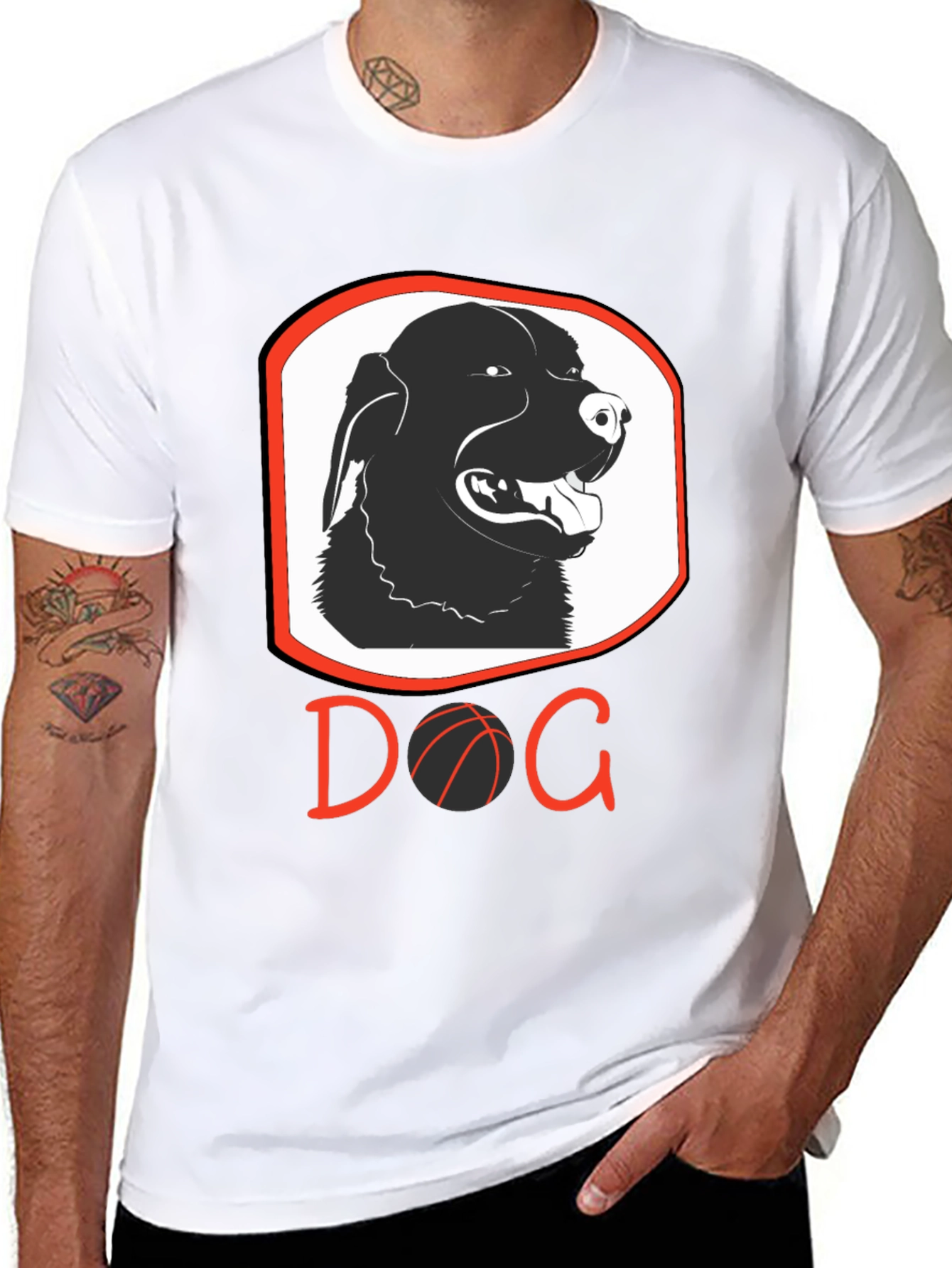 Dog Basketball Graphic T-Shirt