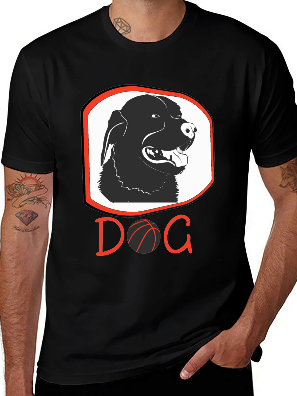 Dog Basketball Graphic T-Shirt