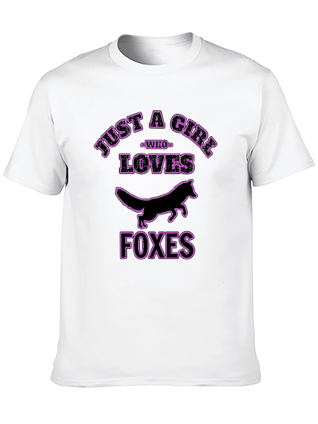 Just A Girl Who Loves Foxes Black T-Shirt