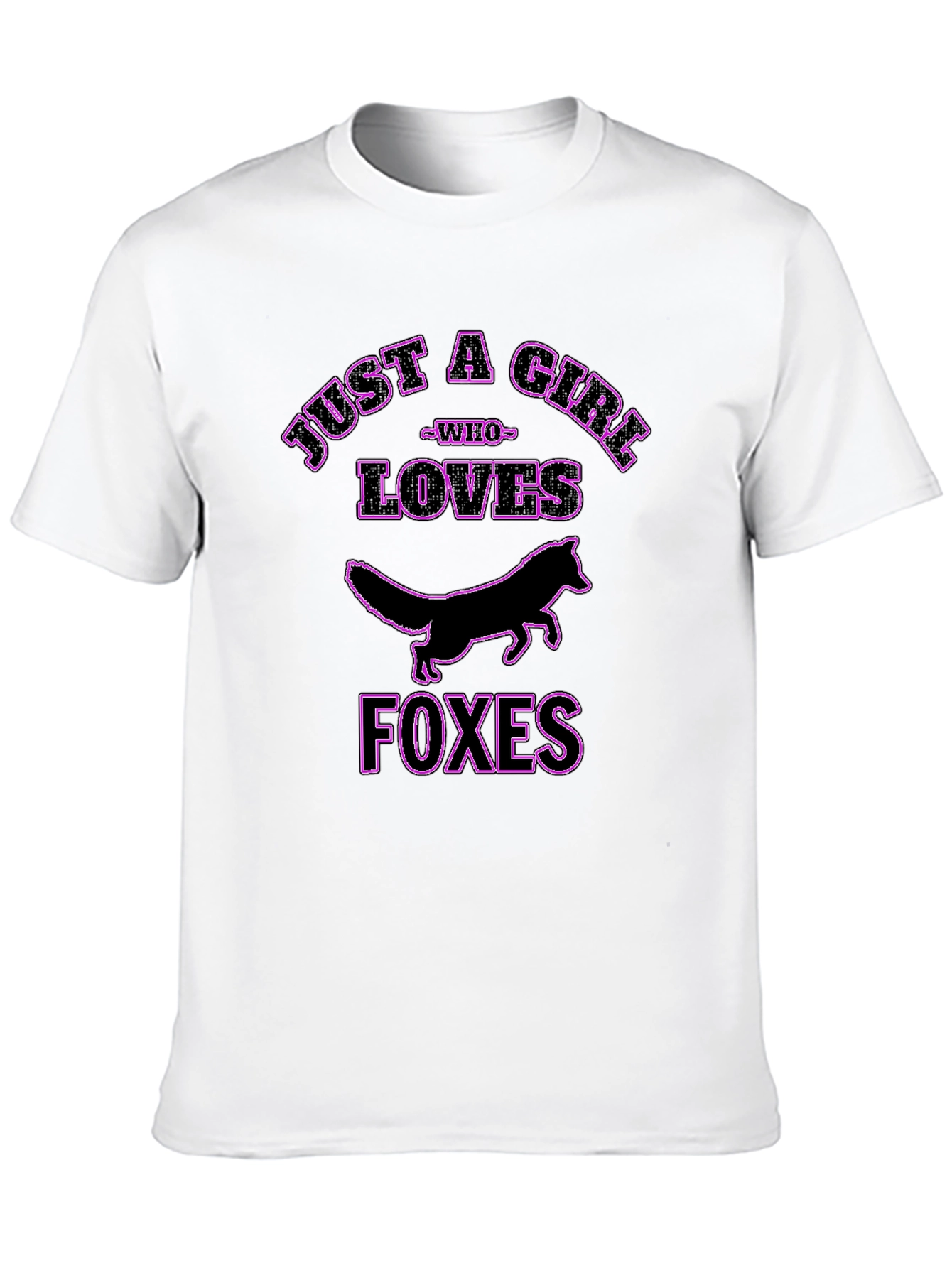 Just A Girl Who Loves Foxes Black T-Shirt