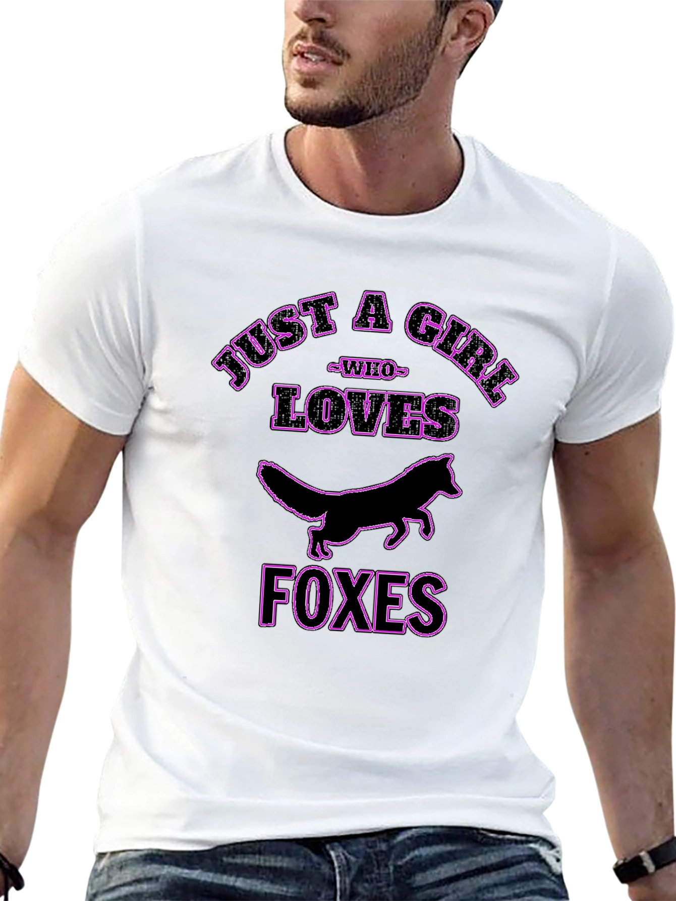 Just A Girl Who Loves Foxes Black T-Shirt