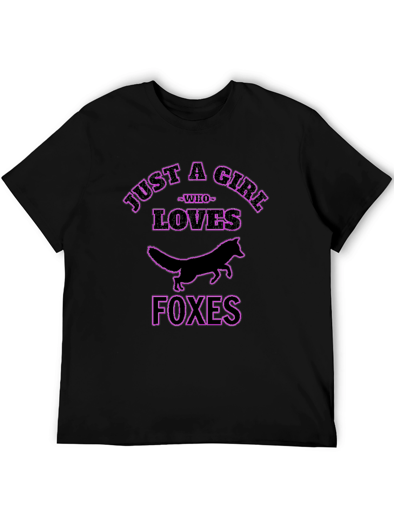 Just A Girl Who Loves Foxes Black T-Shirt