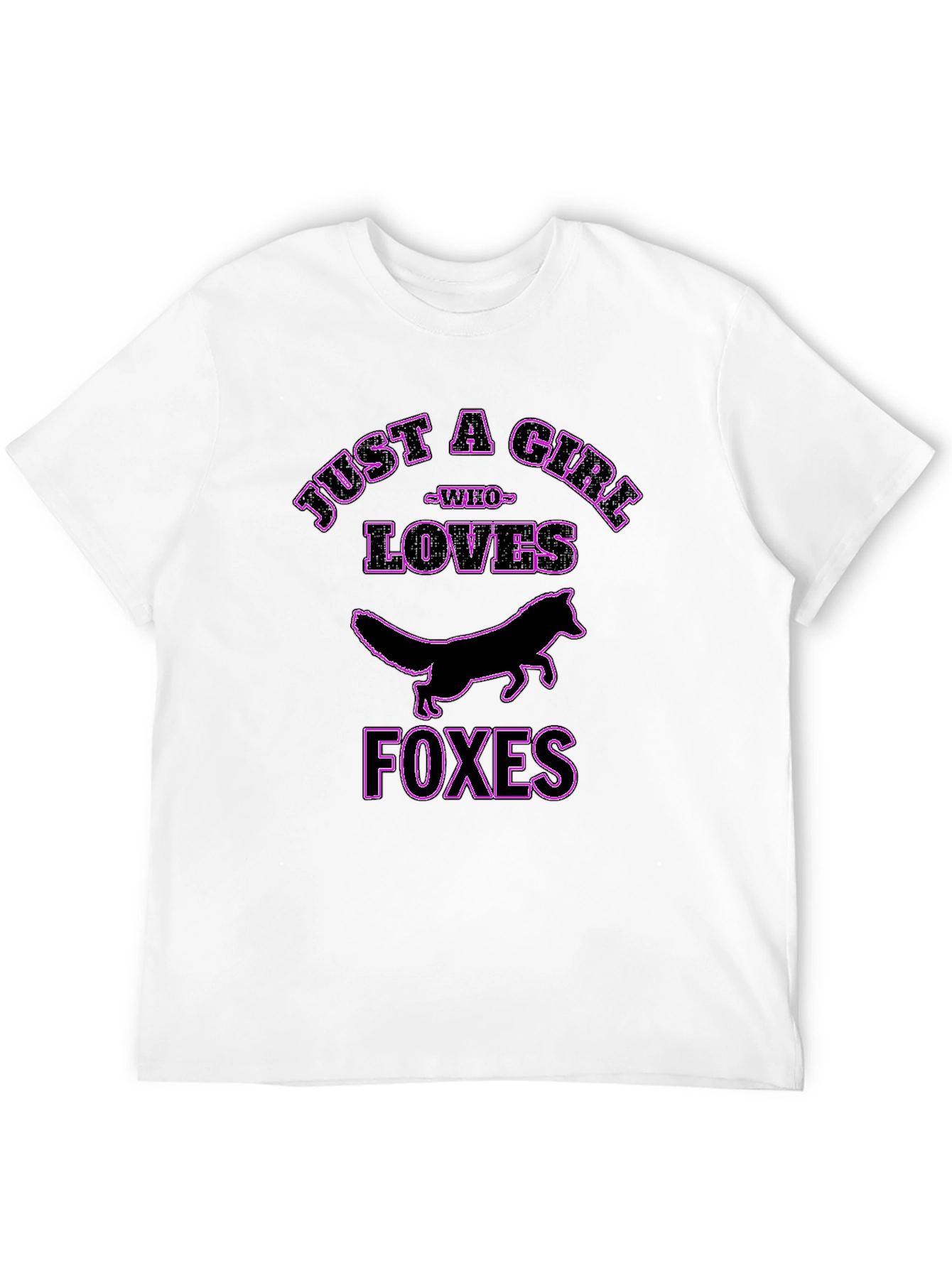 Just A Girl Who Loves Foxes Black T-Shirt