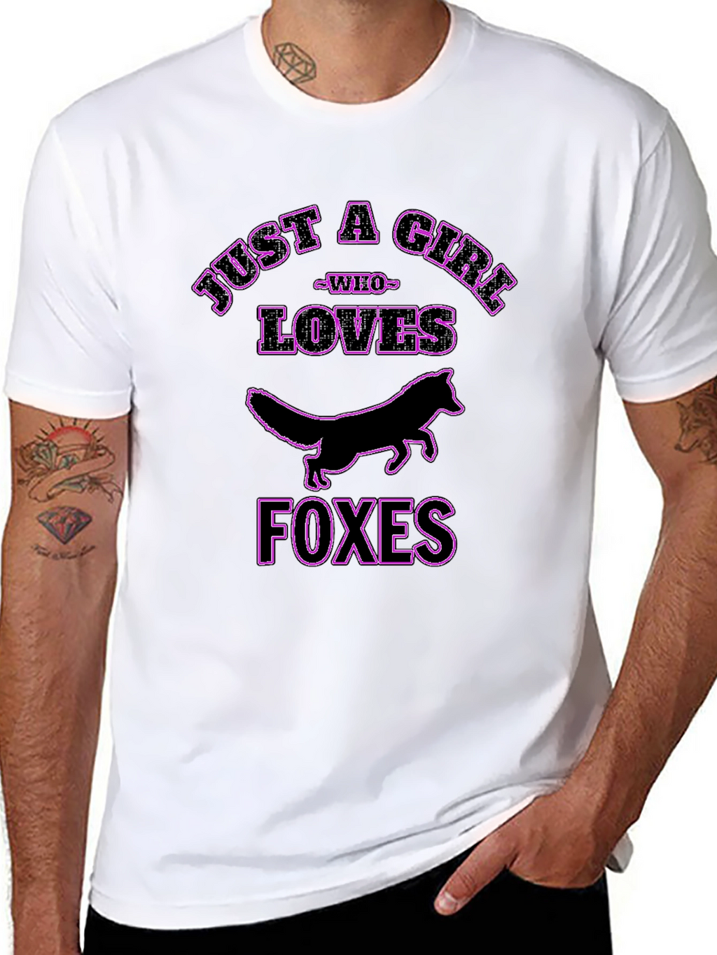 Just A Girl Who Loves Foxes Black T-Shirt