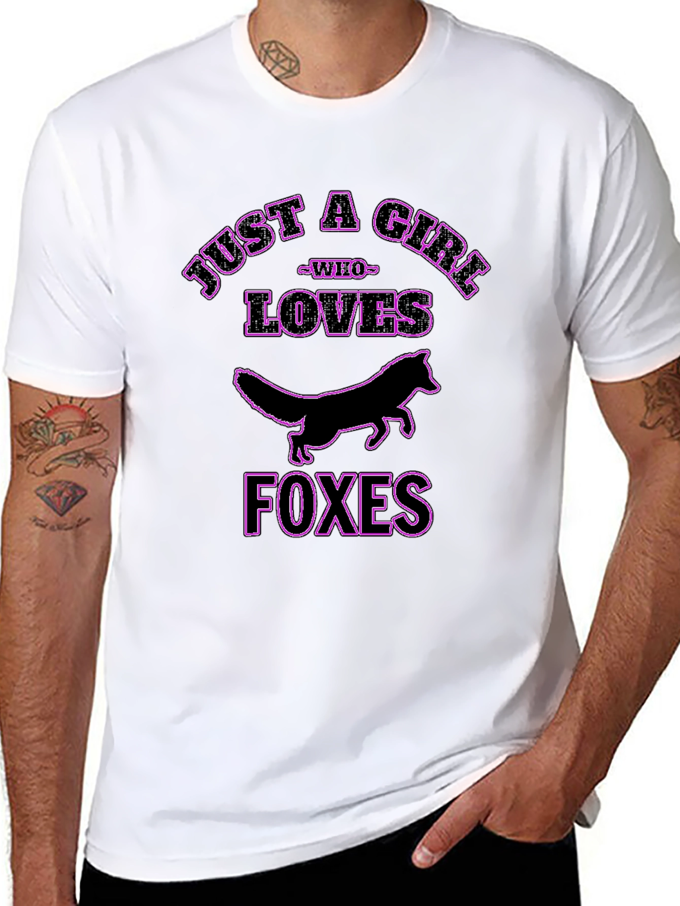 Just A Girl Who Loves Foxes Black T-Shirt