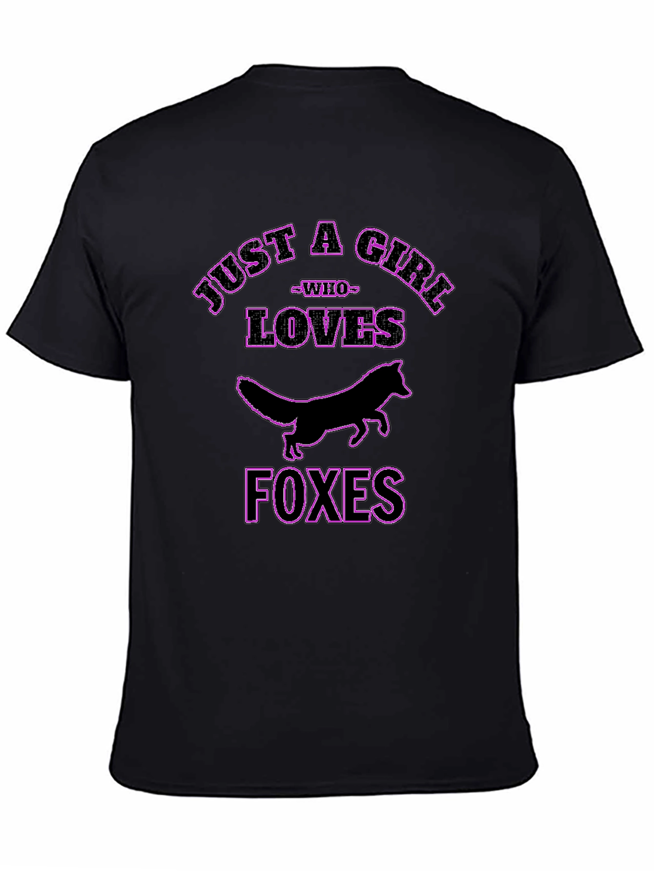 Just A Girl Who Loves Foxes Black T-Shirt
