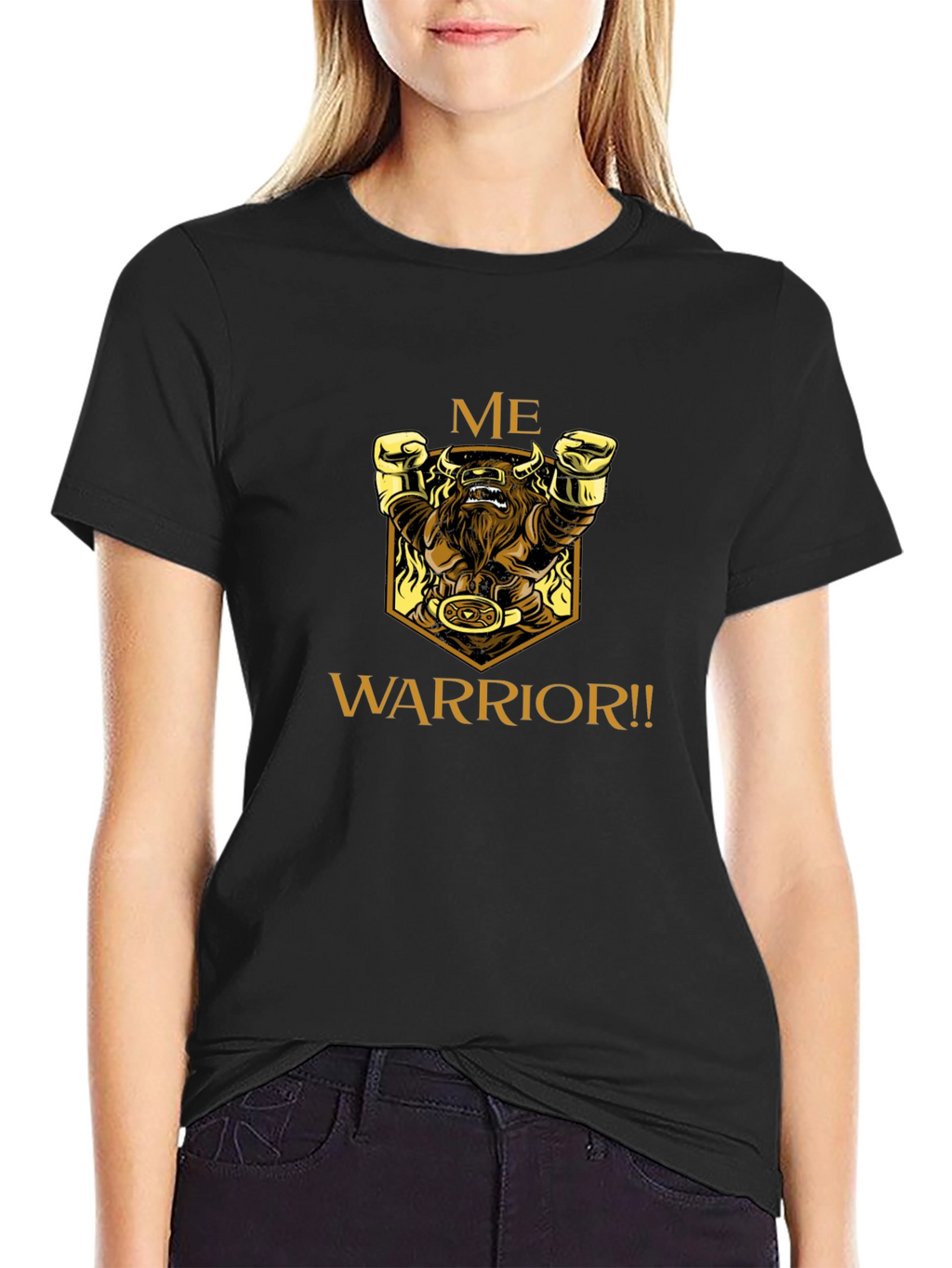 Me Warrior Graphic Black T-Shirt