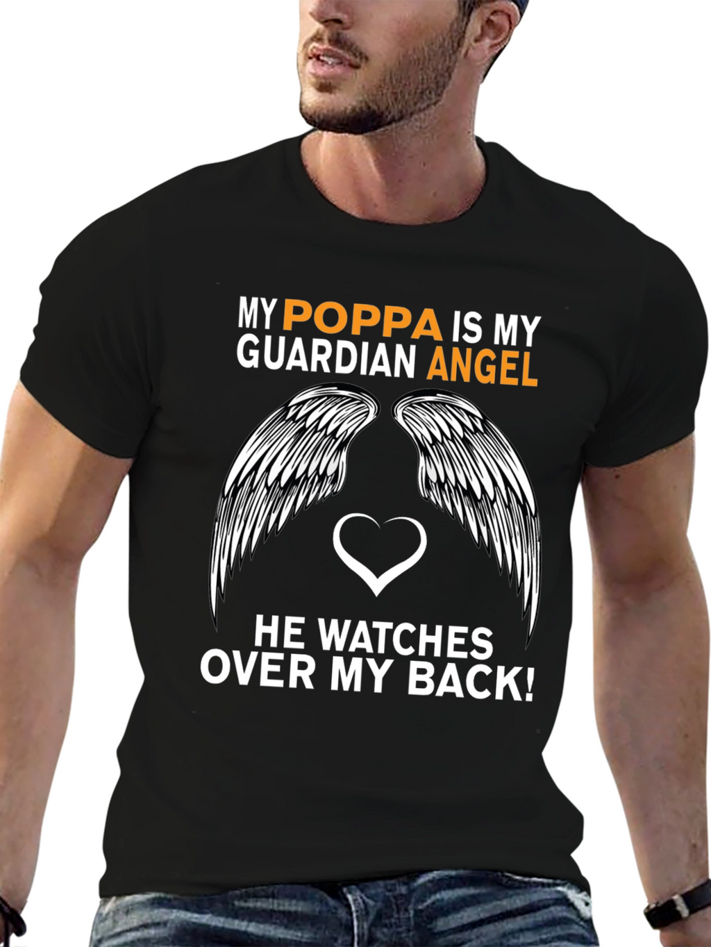 My Poppa is My Guardian Angel Graphic T-Shirt