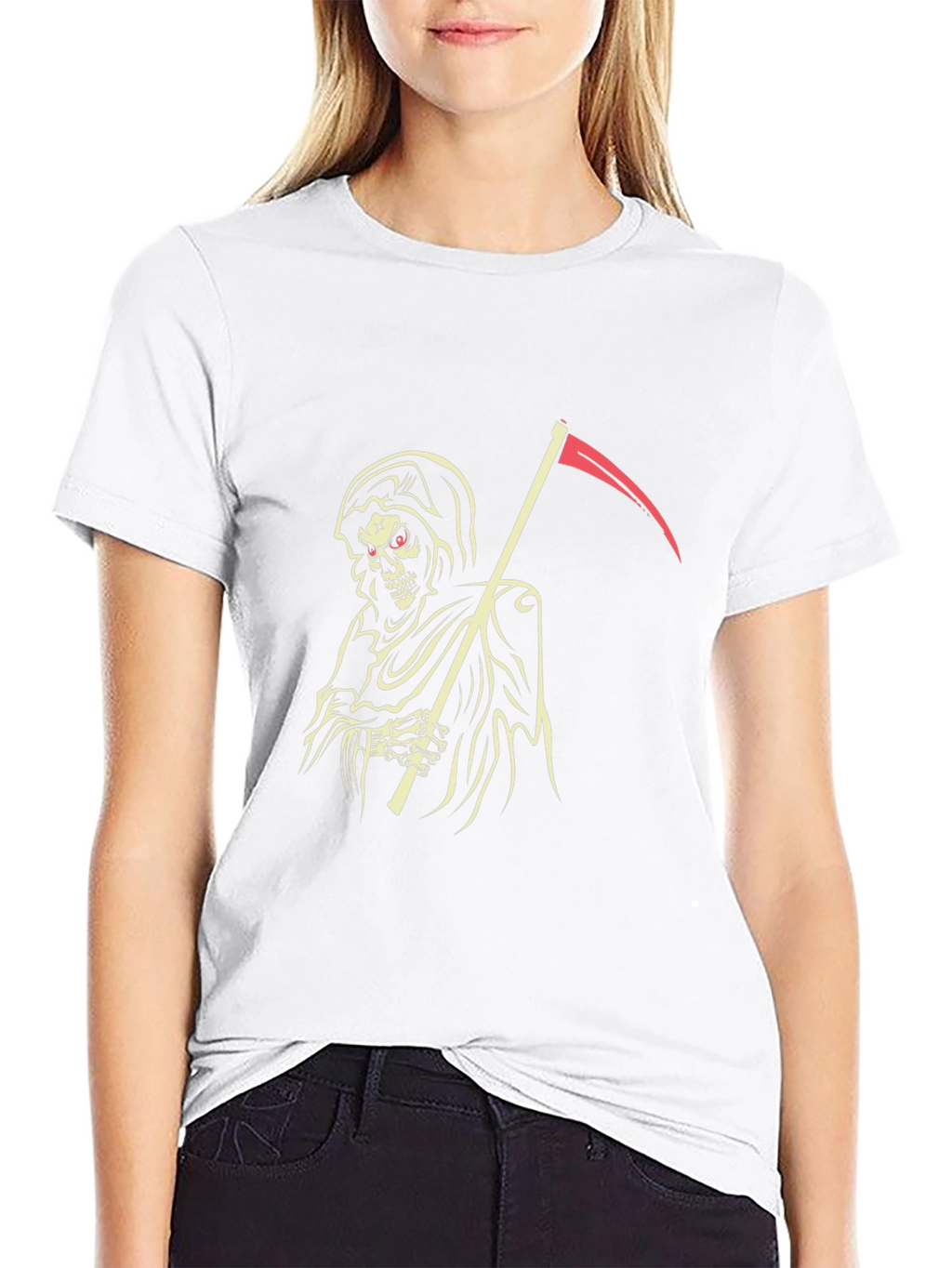 Grim Reaper Graphic Tee - Black Cotton T-Shirt