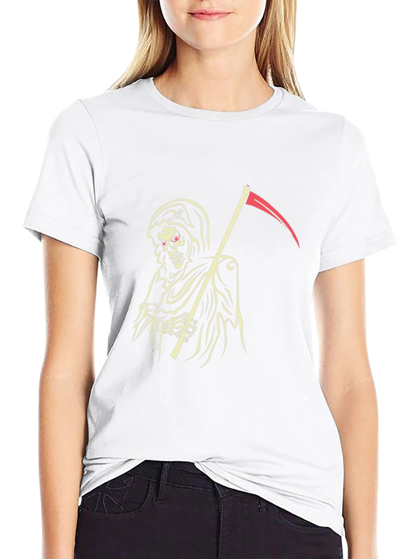 Grim Reaper Graphic Tee - Black Cotton T-Shirt