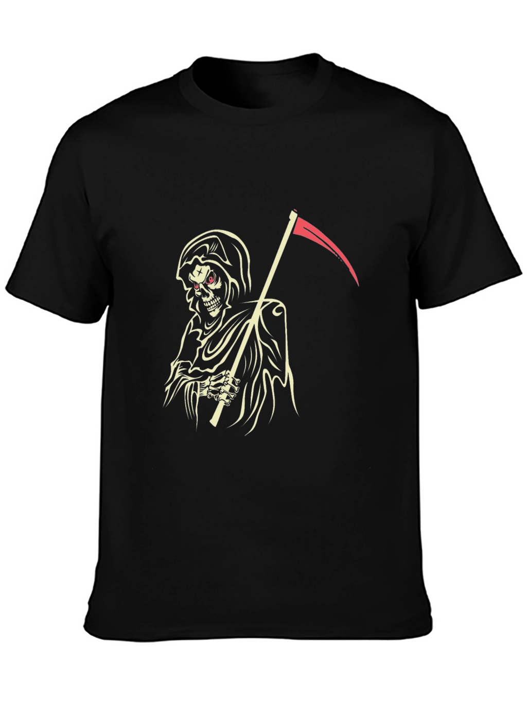 Grim Reaper Graphic Tee - Black Cotton T-Shirt