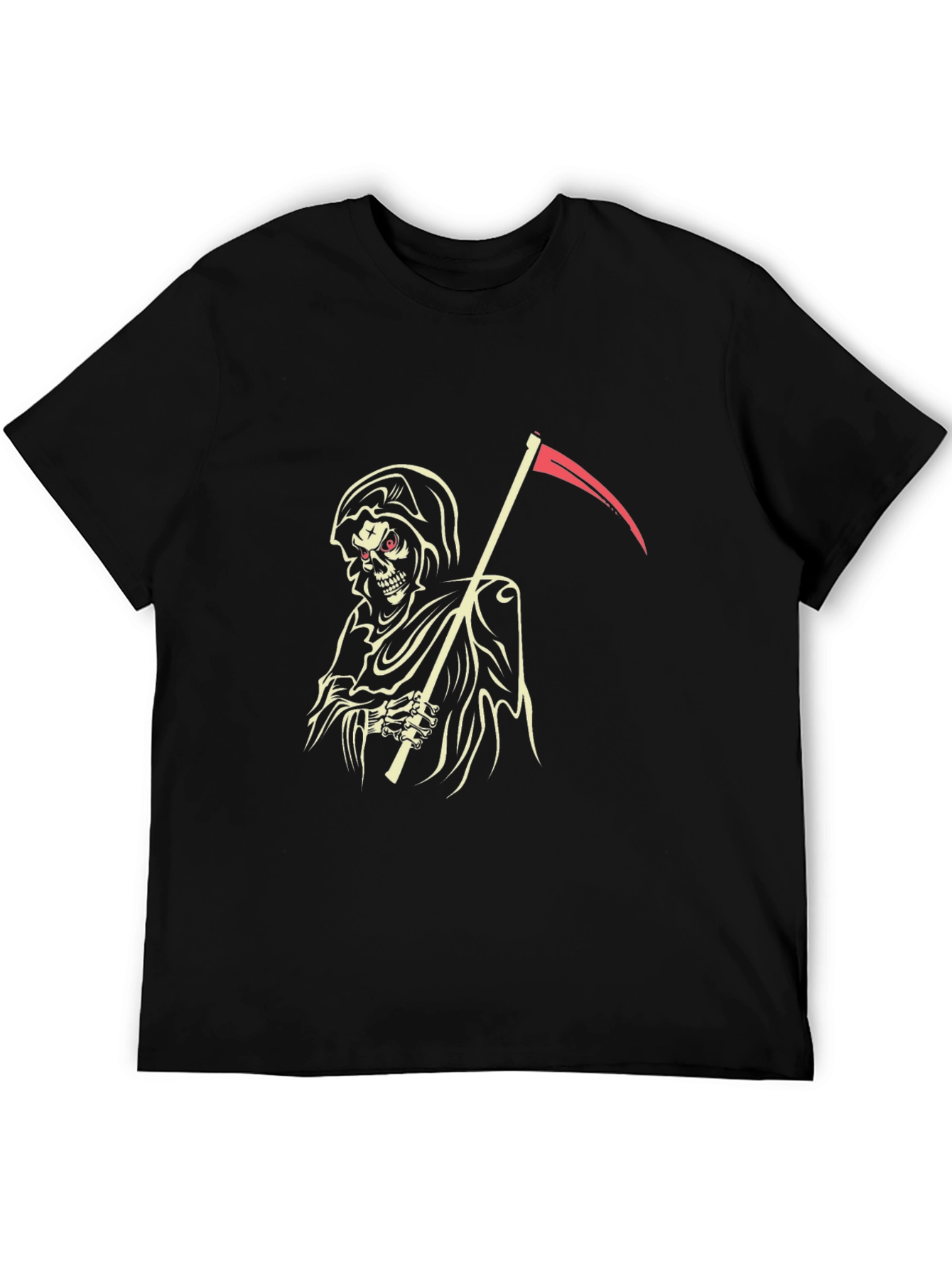 Grim Reaper Graphic Tee - Black Cotton T-Shirt