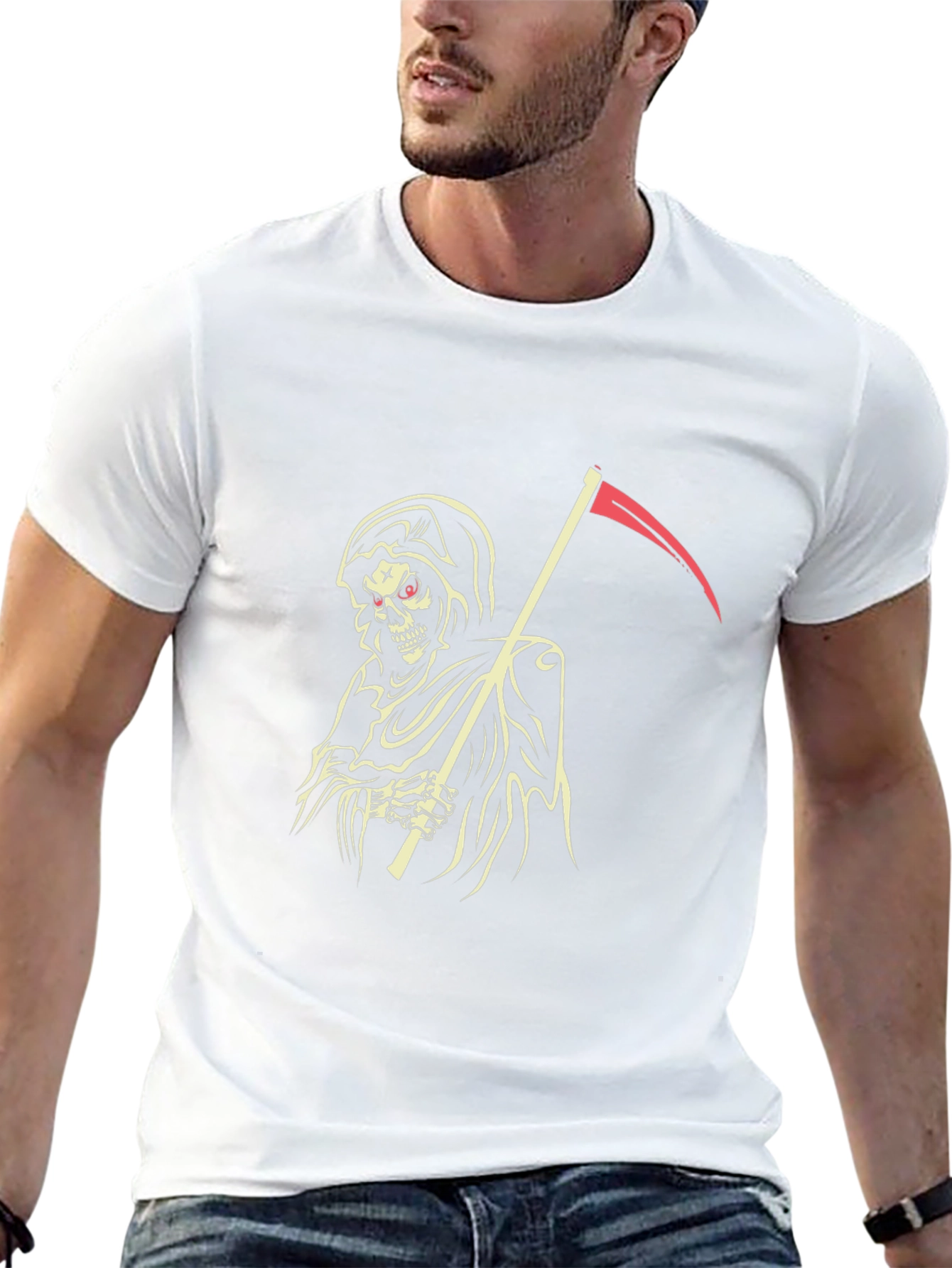 Grim Reaper Graphic Tee - Black Cotton T-Shirt