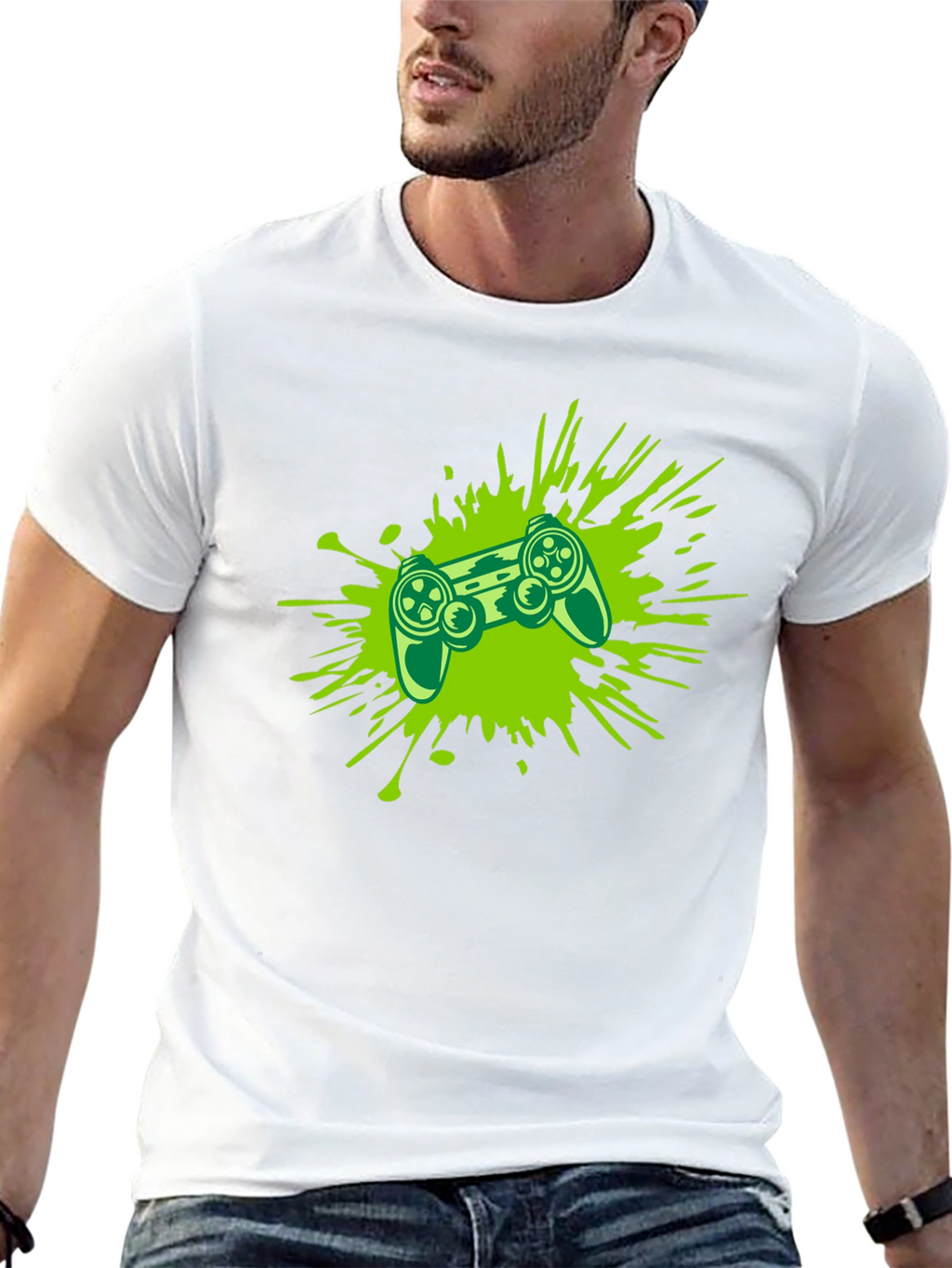 Gaming Controller Splash Tee - Black