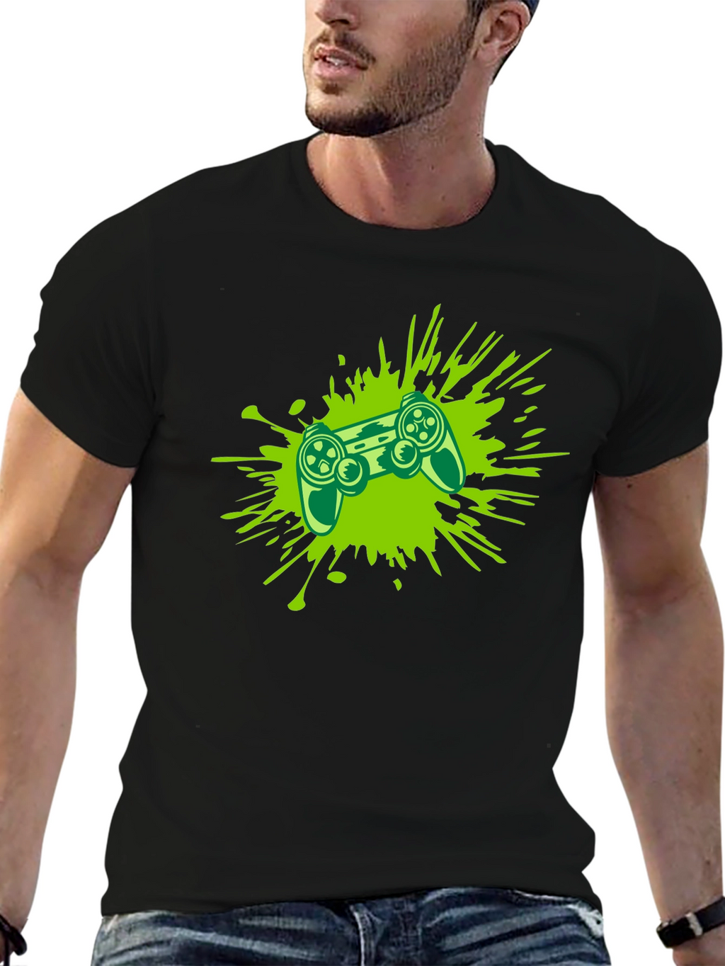Gaming Controller Splash Tee - Black