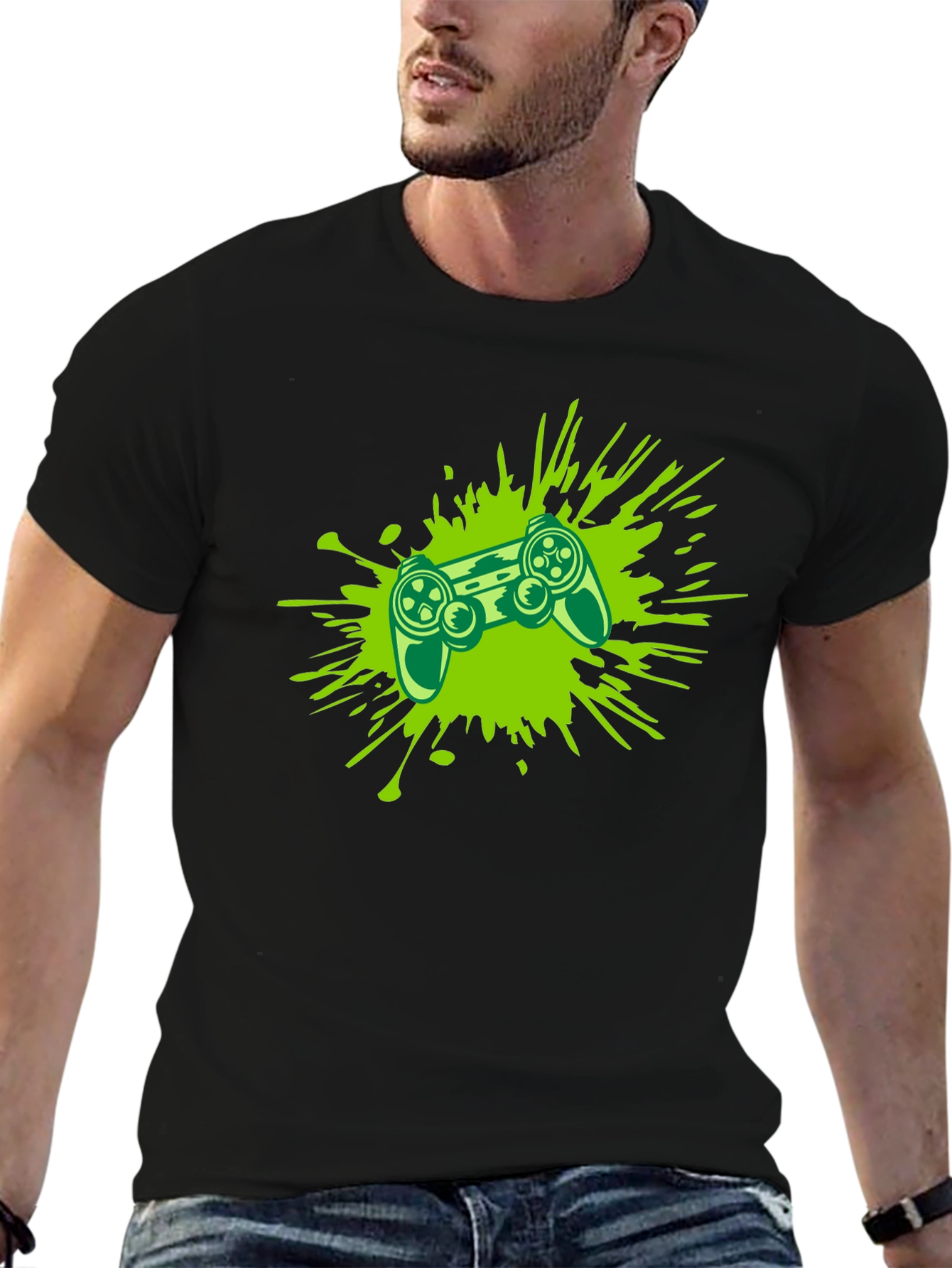 Gaming Controller Splash Tee - Black
