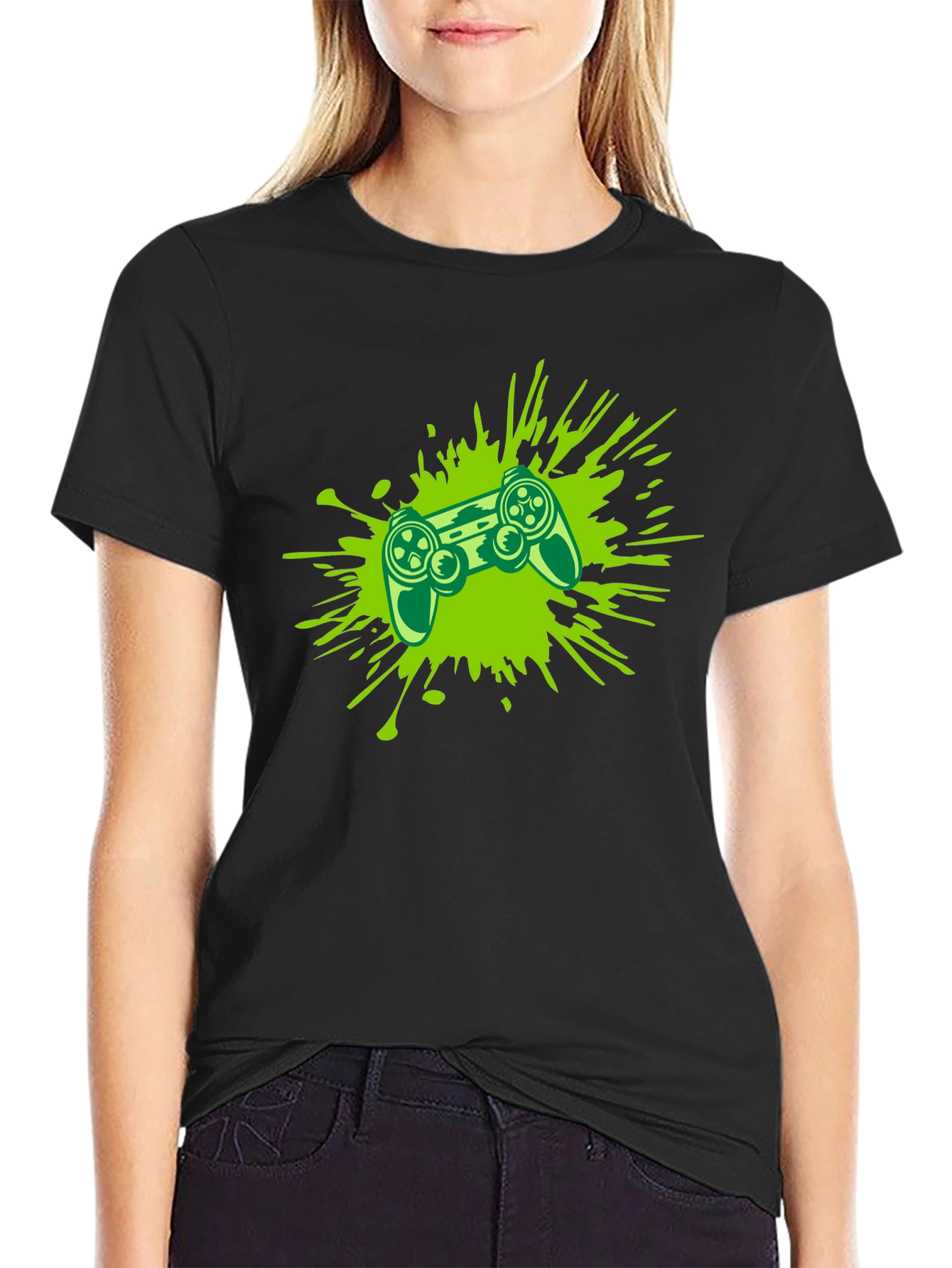 Gaming Controller Splash Tee - Black
