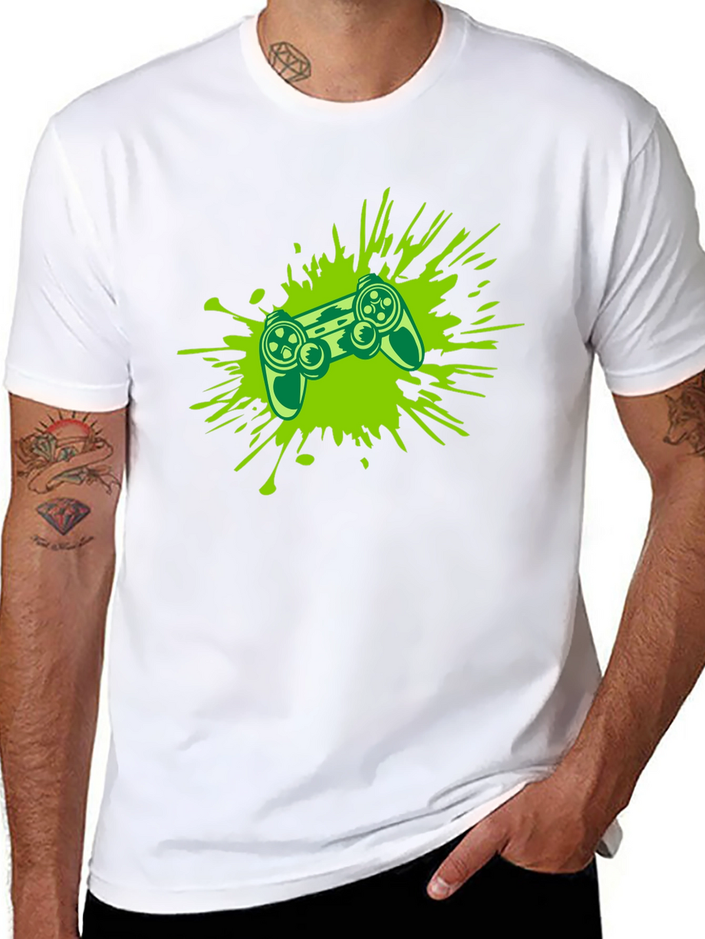 Gaming Controller Splash Tee - Black