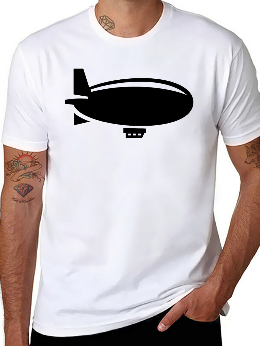 Airship Graphic Tee - Black Cotton T-Shirt