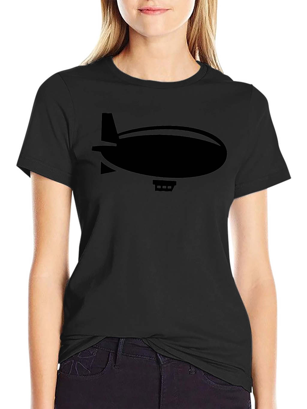 Airship Graphic Tee - Black Cotton T-Shirt