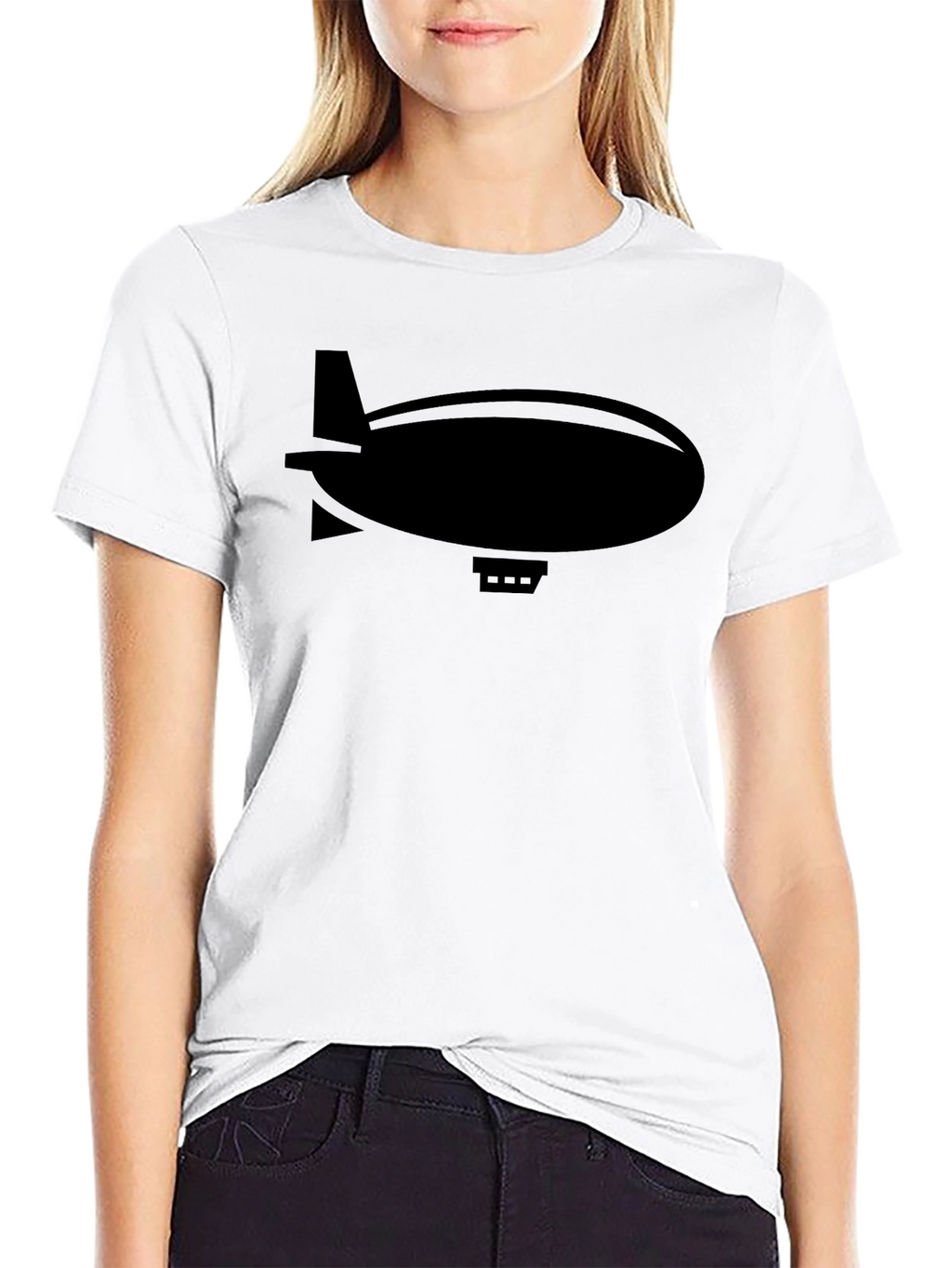 Airship Graphic Tee - Black Cotton T-Shirt