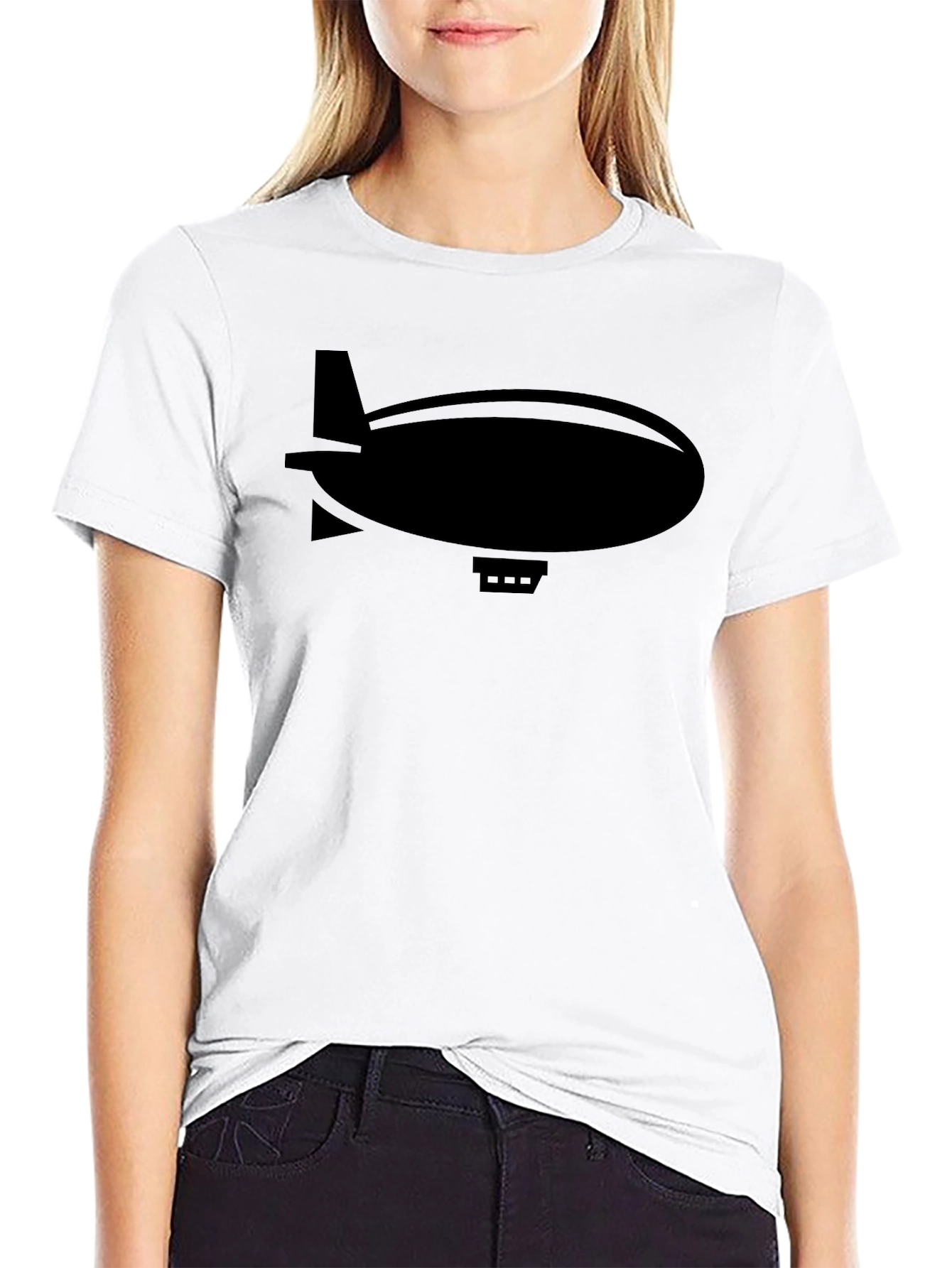 Airship Graphic Tee - Black Cotton T-Shirt