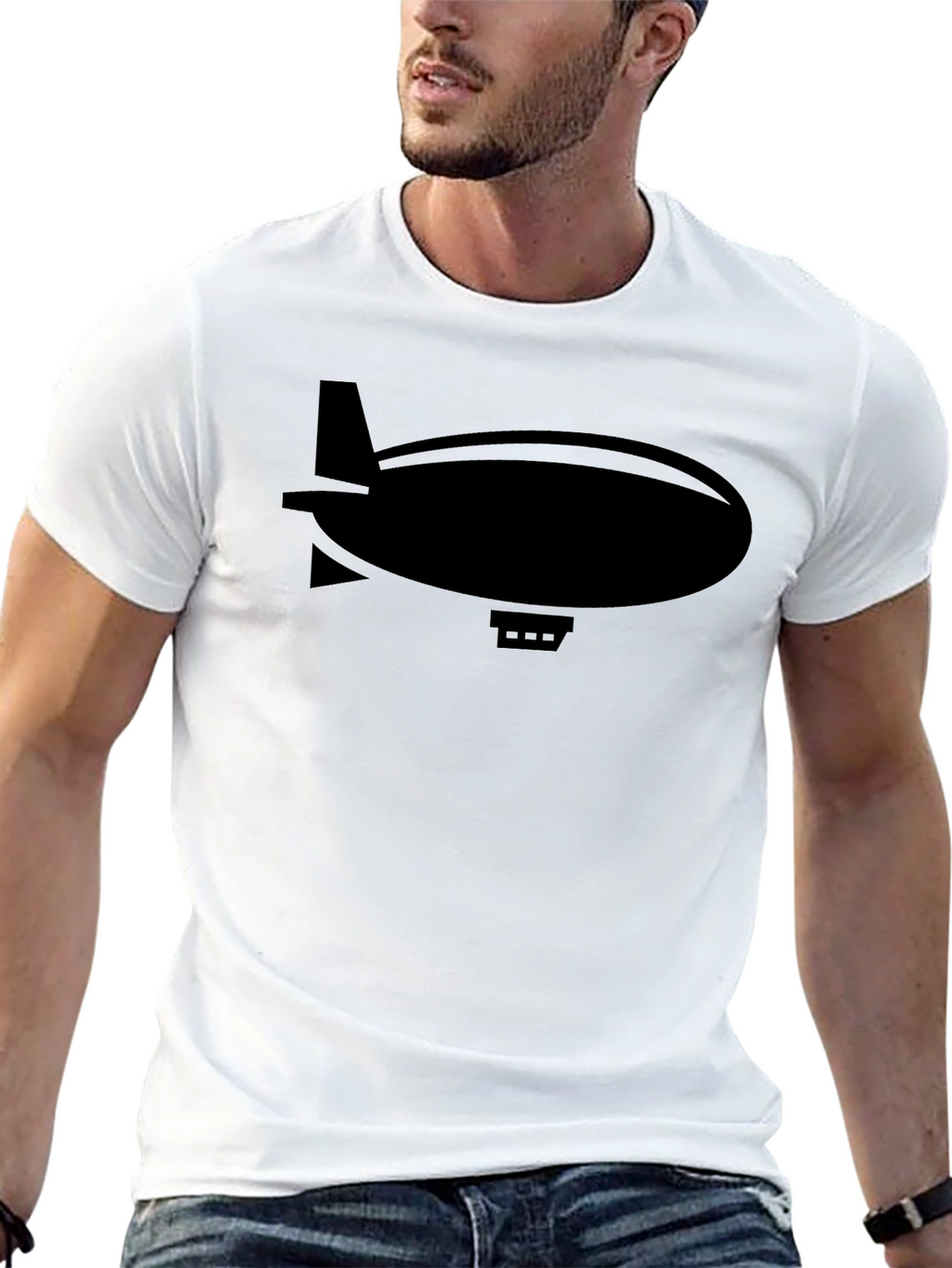 Airship Graphic Tee - Black Cotton T-Shirt