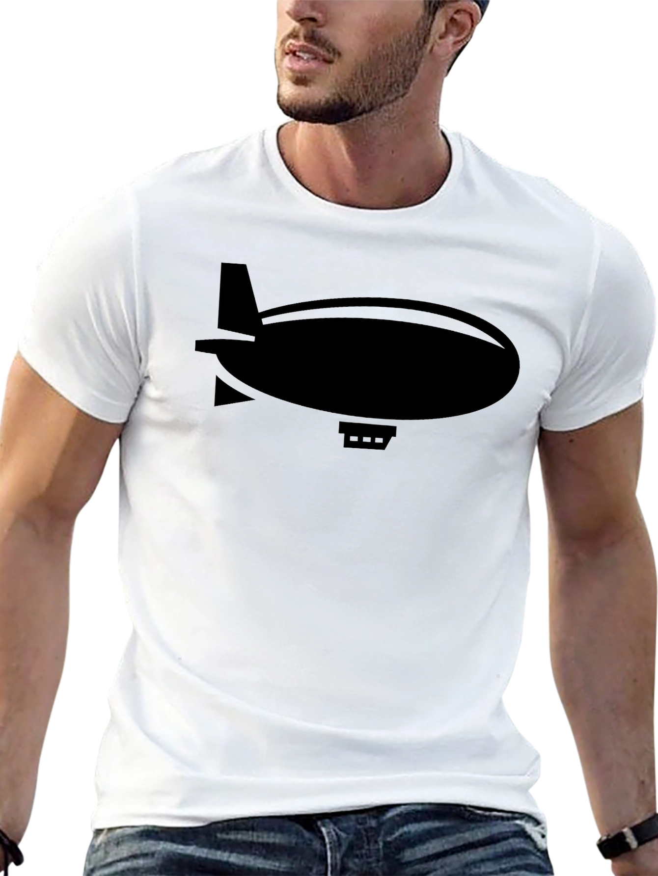 Airship Graphic Tee - Black Cotton T-Shirt