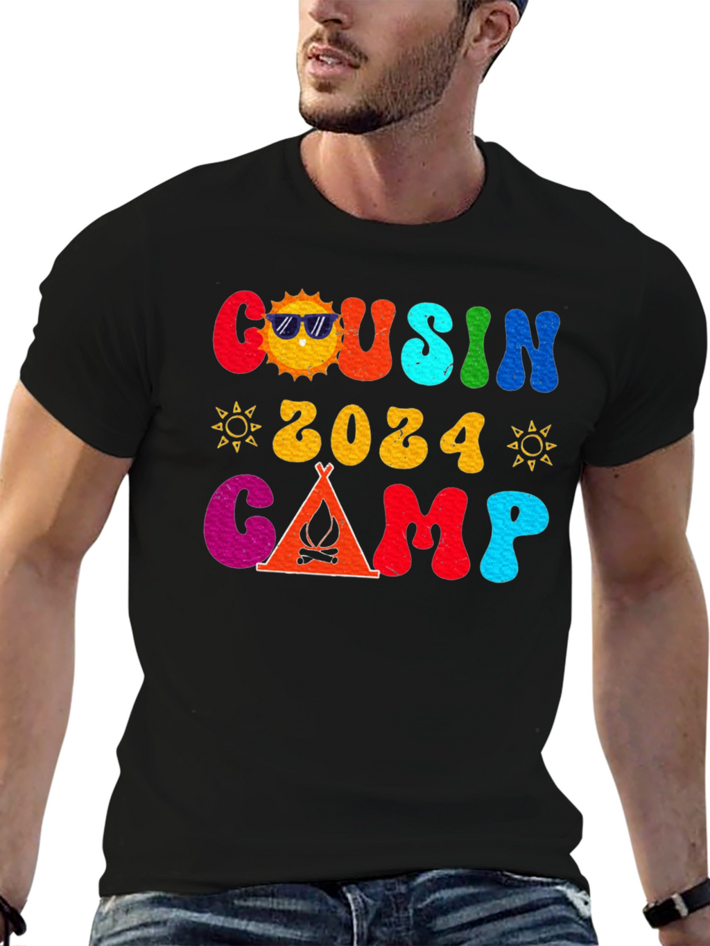 Cousin Camp 2024 Retro Graphic T-Shirt