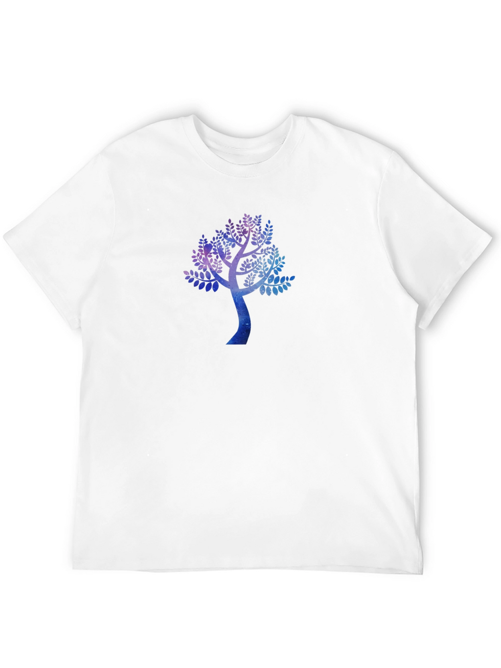 Galaxy Tree Print Black Crew Neck T-Shirt