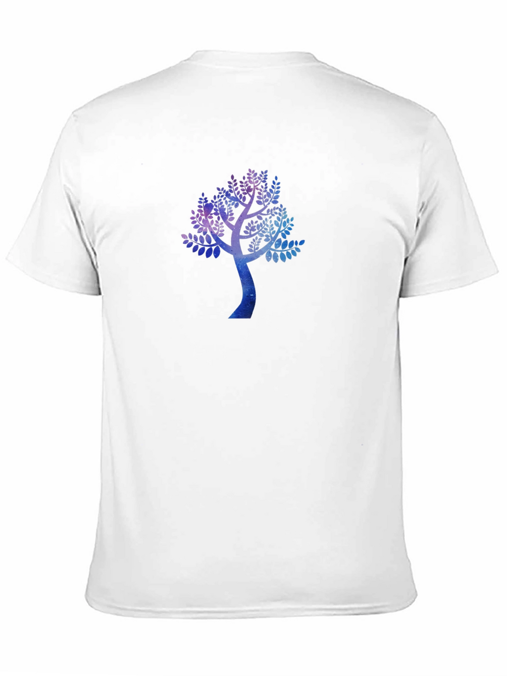 Galaxy Tree Print Black Crew Neck T-Shirt
