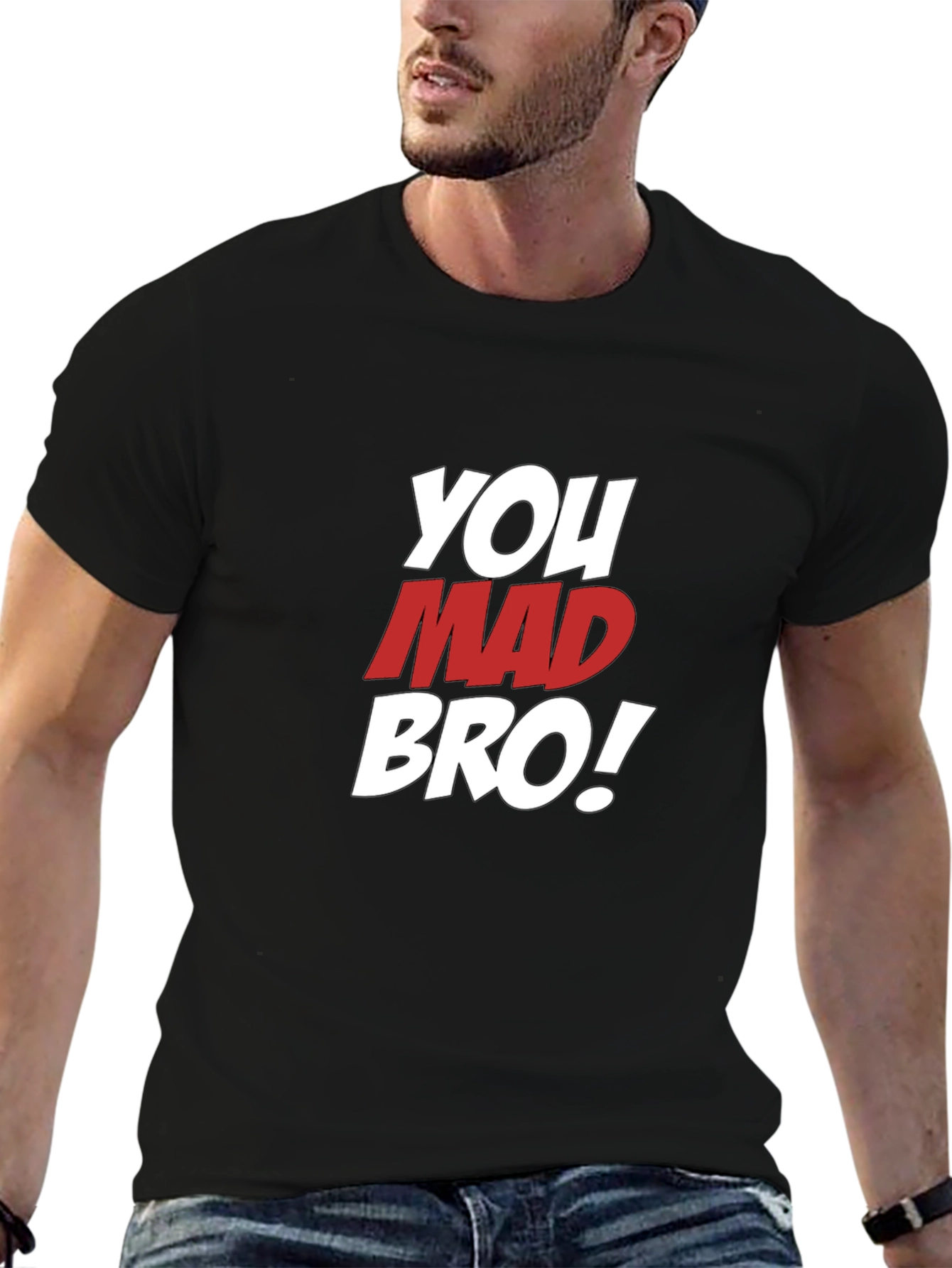 You Mad Bro T-Shirt - Mens Black Graphic Tee