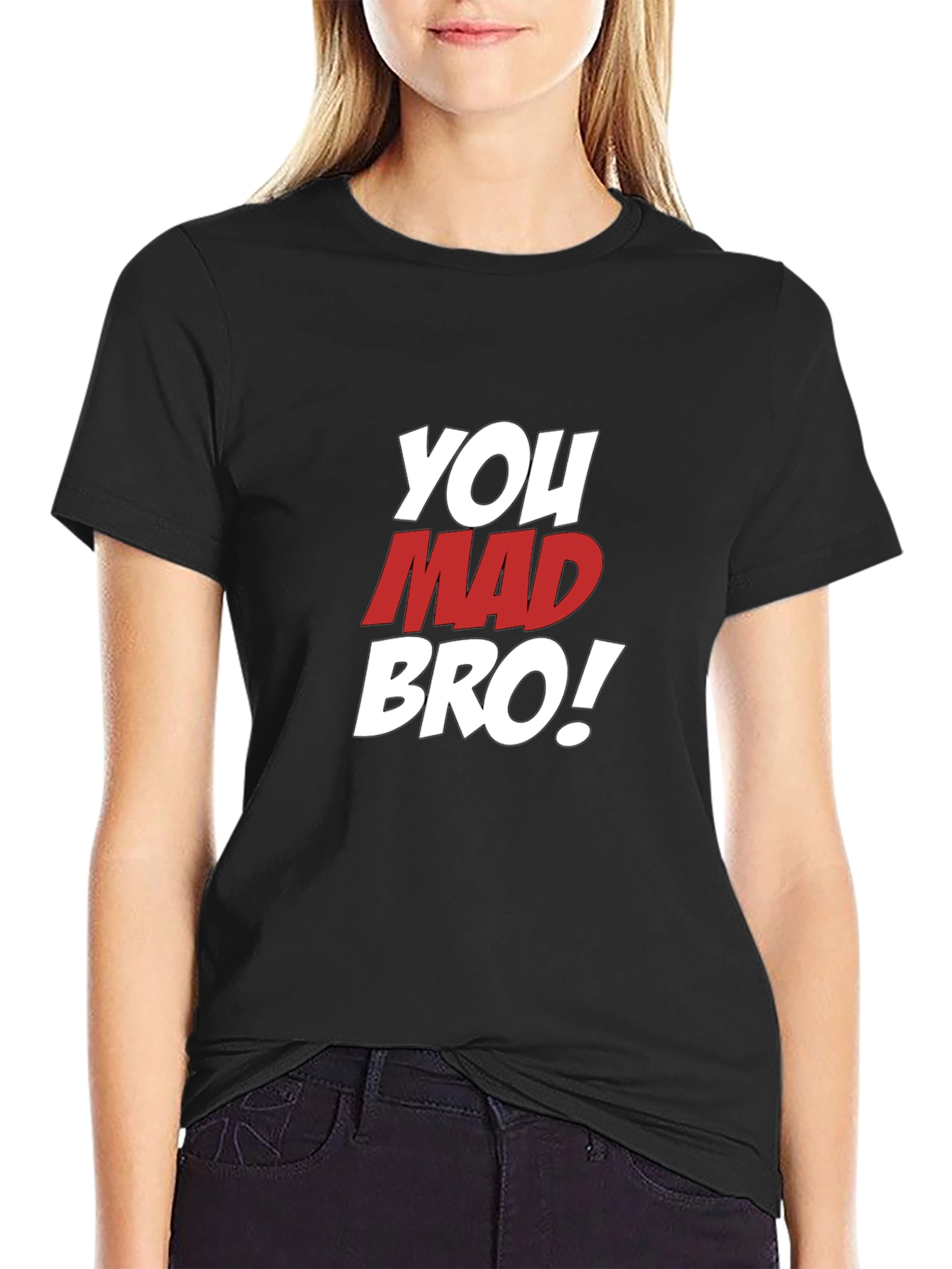 You Mad Bro T-Shirt - Mens Black Graphic Tee