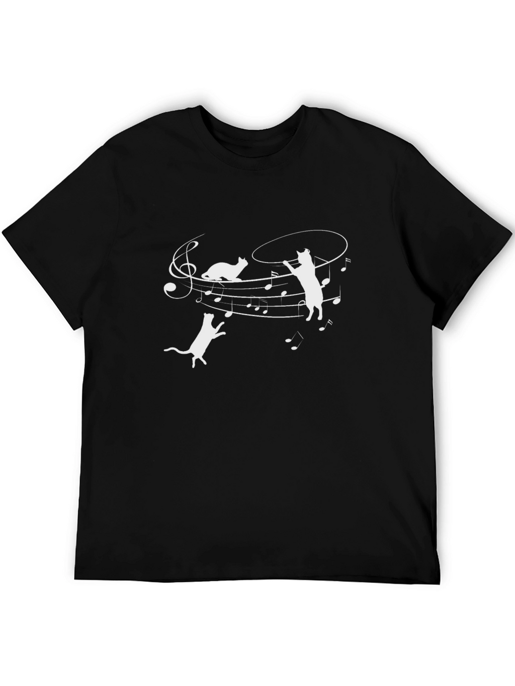 Musical Cats Black T-Shirt