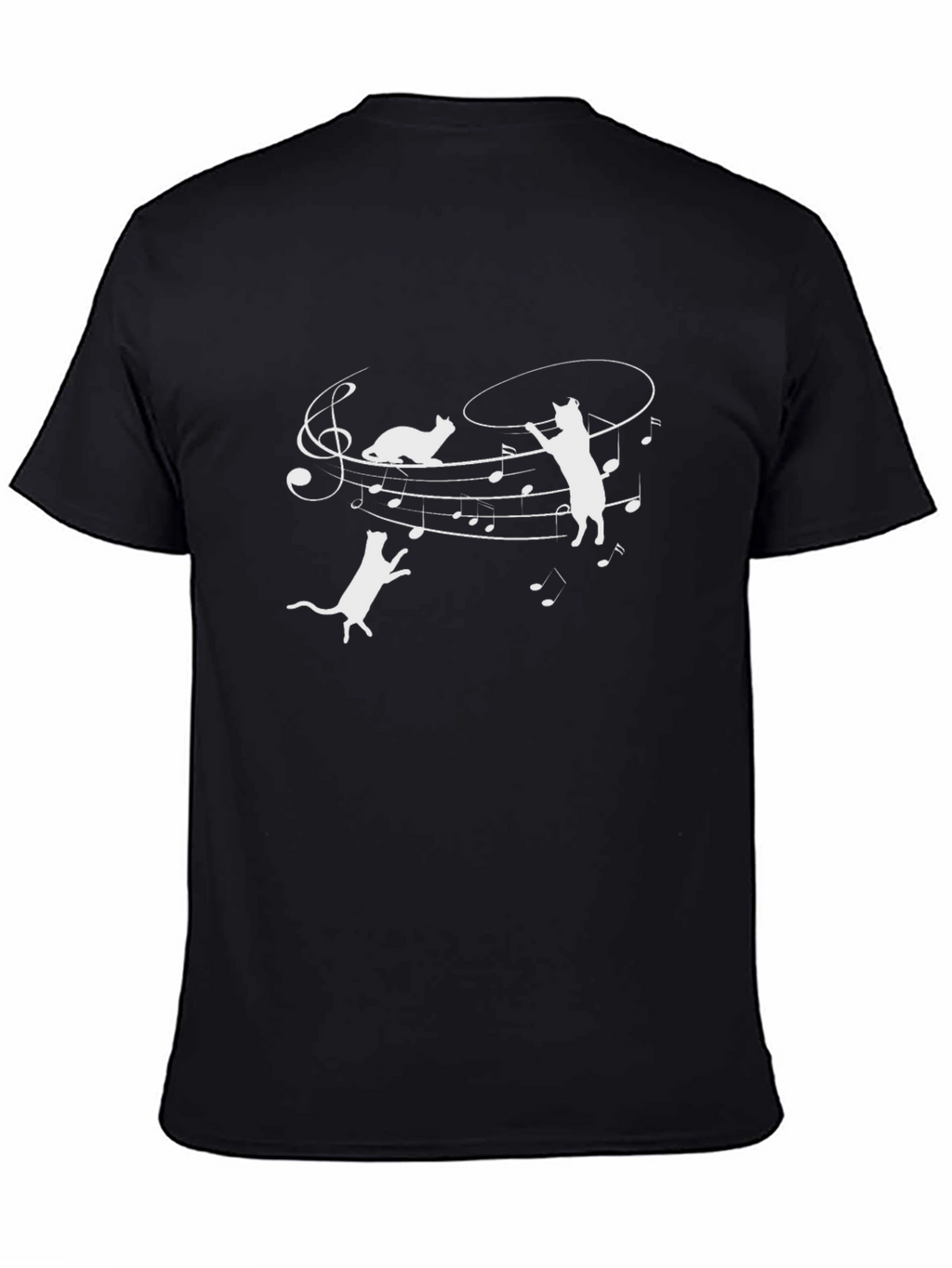 Musical Cats Black T-Shirt