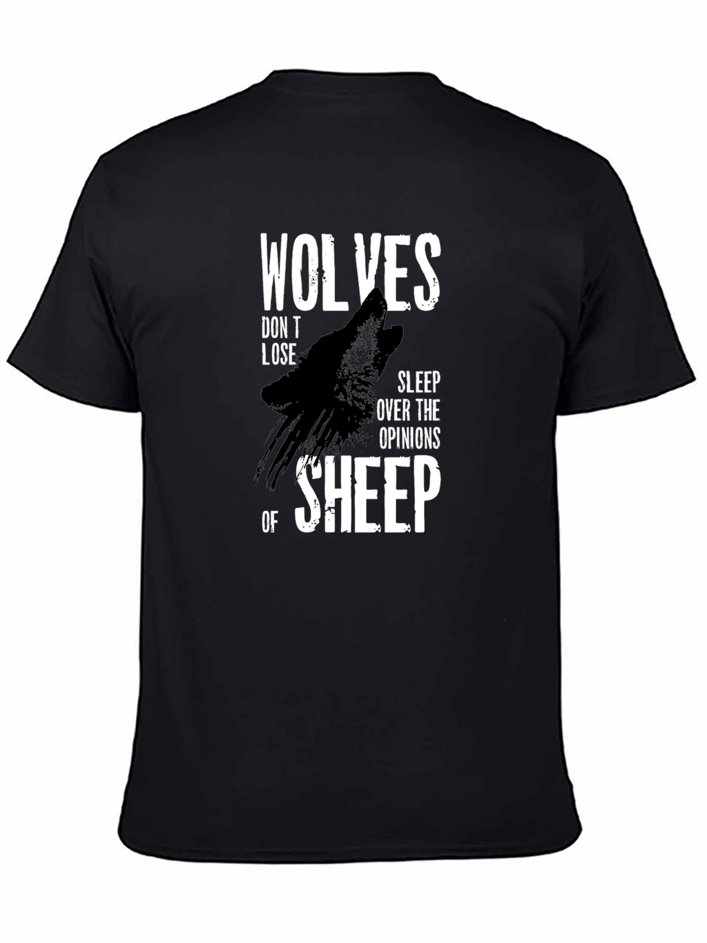 Wolves Dont Lose T-Shirt - Black Graphic Tee