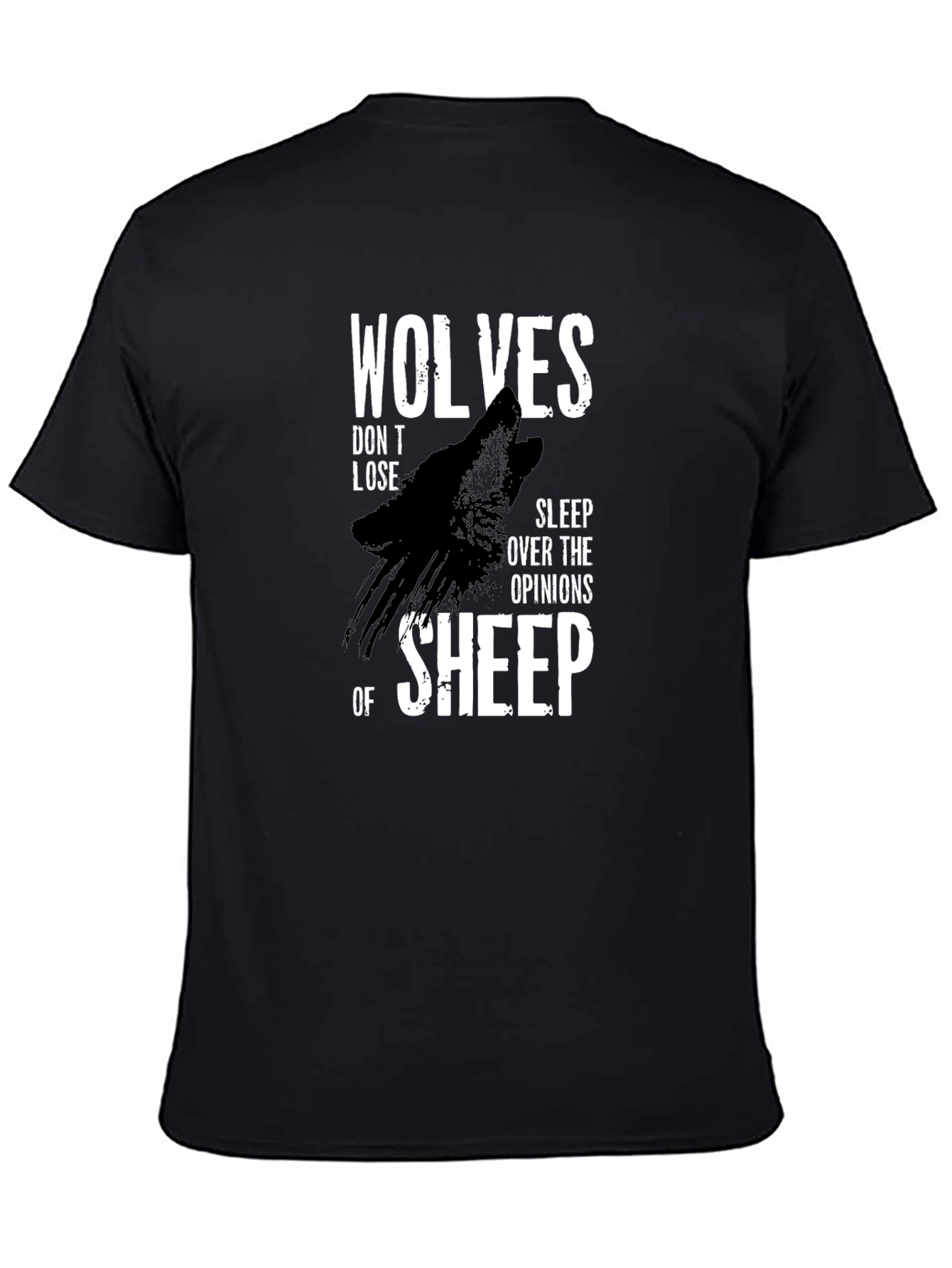 Wolves Dont Lose T-Shirt - Black Graphic Tee