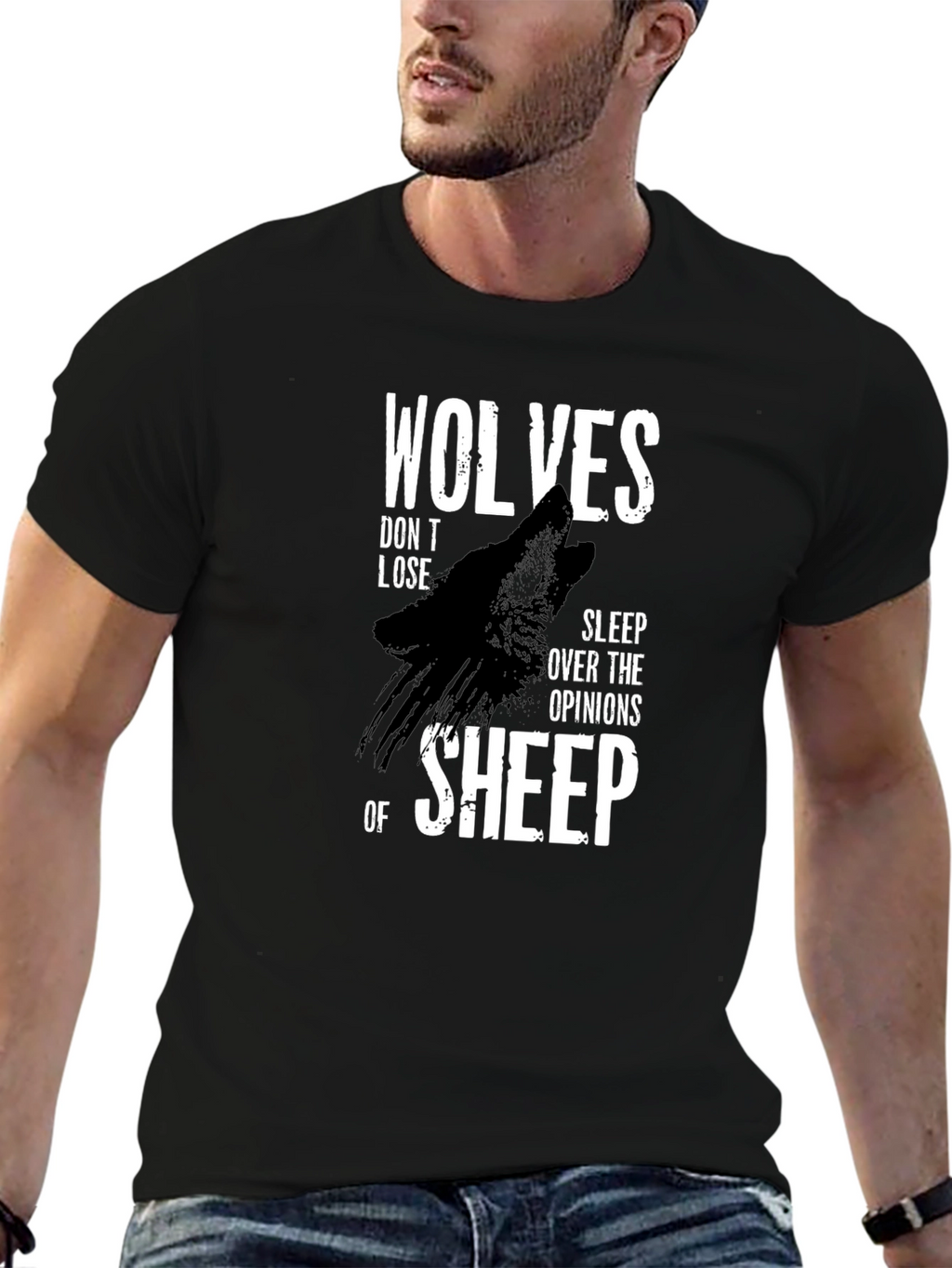 Wolves Dont Lose T-Shirt - Black Graphic Tee