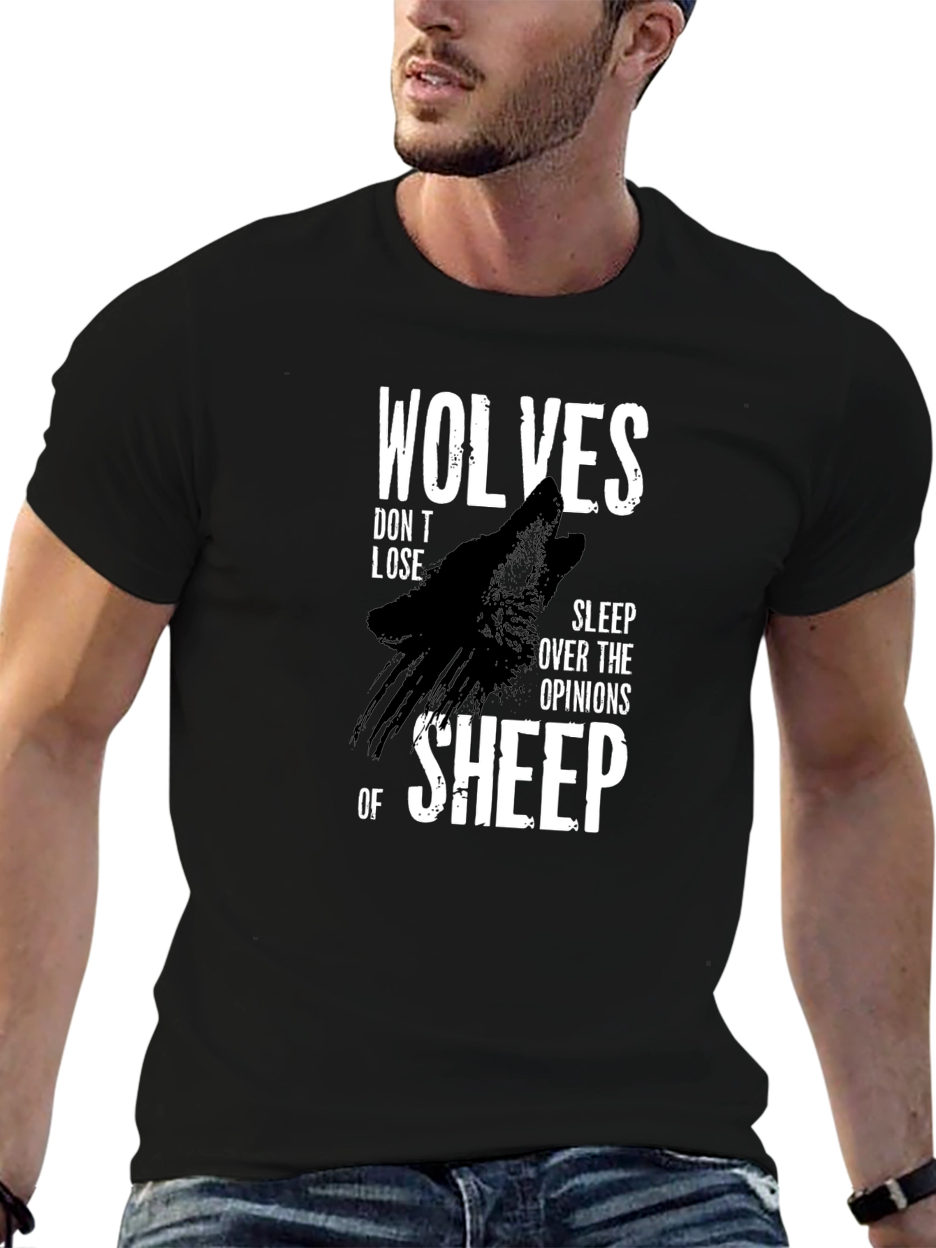 Wolves Dont Lose T-Shirt - Black Graphic Tee