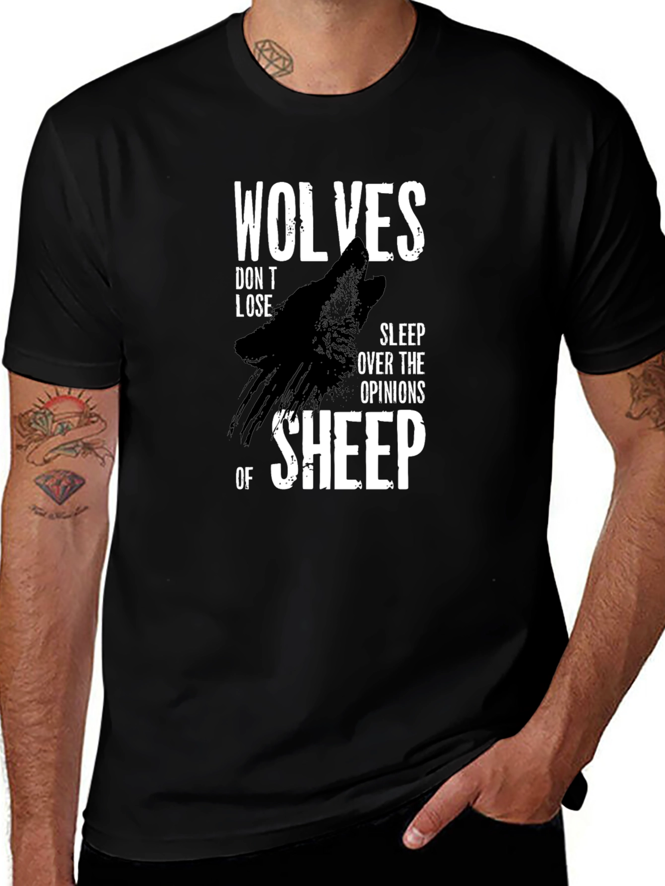 Wolves Dont Lose T-Shirt - Black Graphic Tee