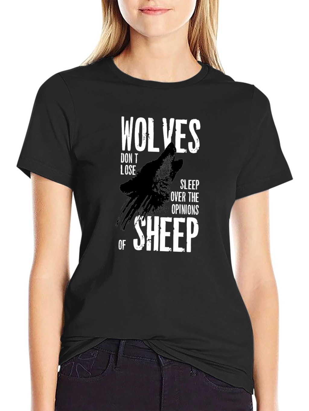 Wolves Dont Lose T-Shirt - Black Graphic Tee